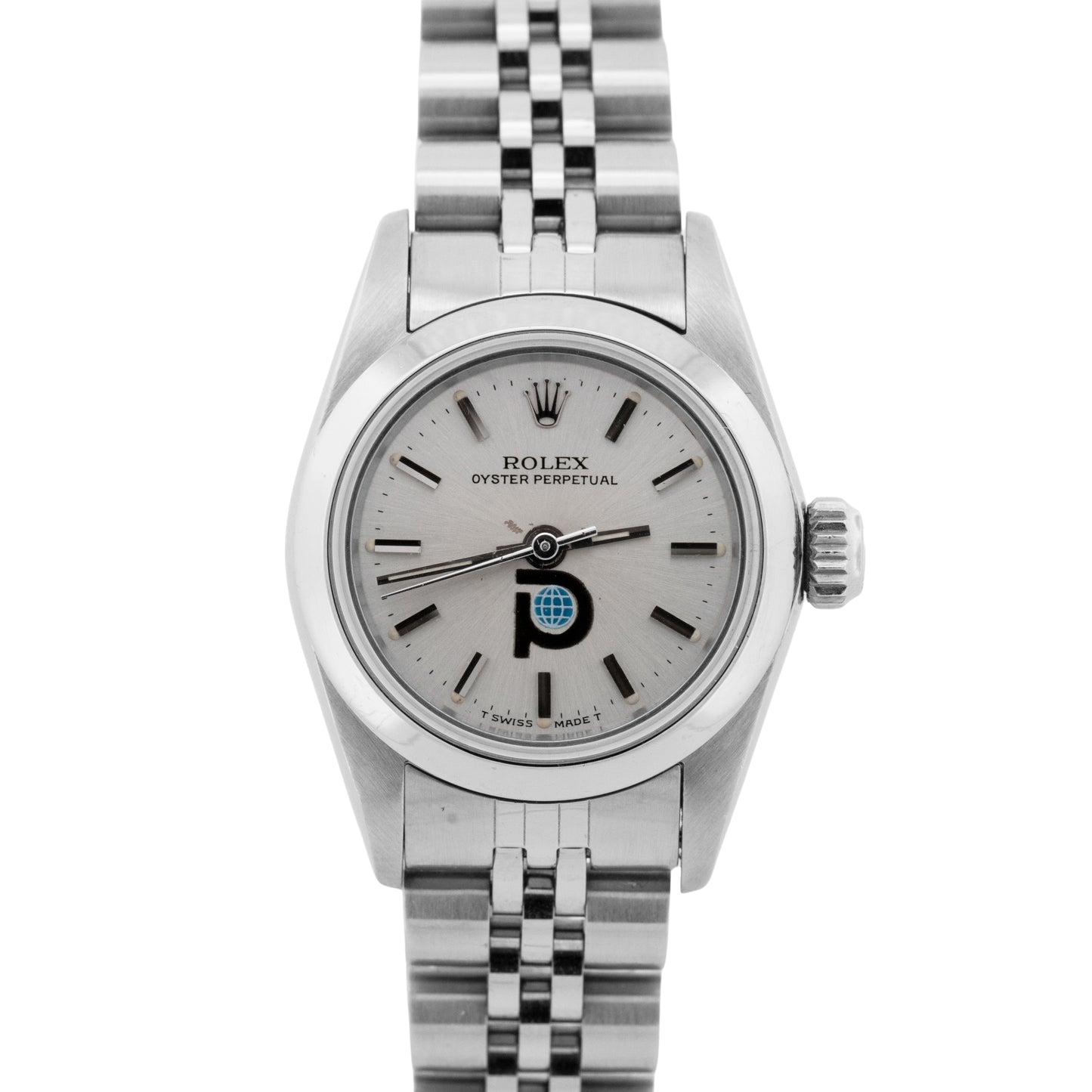 PAPERS Rolex Oyster Perpetual Silver POOL INTAIRDRIL Steel 24mm Watch 67180 BOX