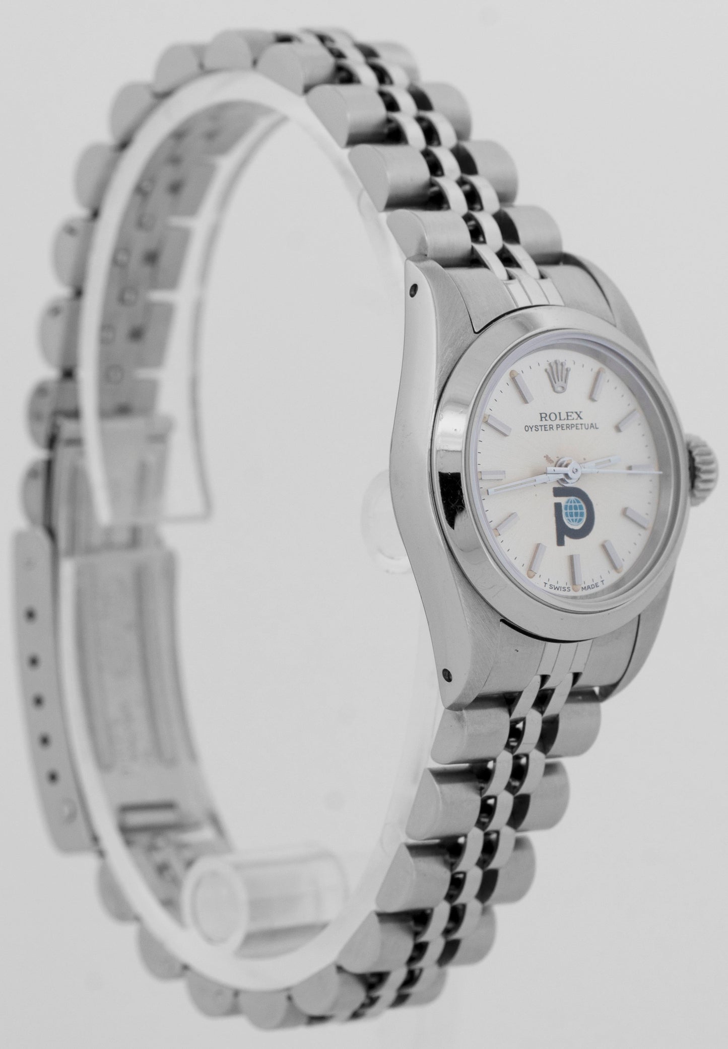 PAPERS Rolex Oyster Perpetual Silver POOL INTAIRDRIL Steel 24mm Watch 67180 BOX