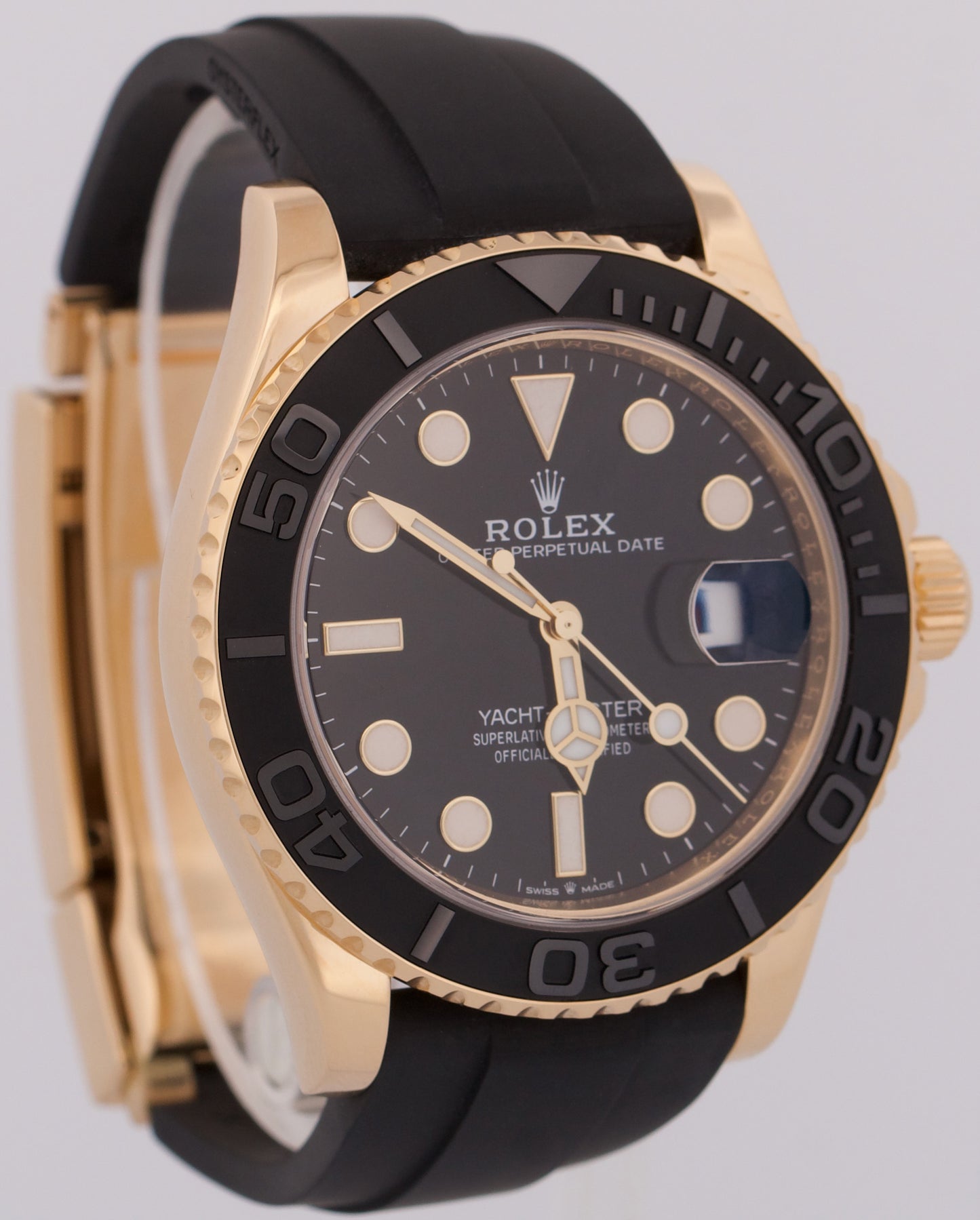 2022 PAPERS Rolex Yacht-Master 18K Yellow Gold Oysterflex 42mm 226658 Watch BOX