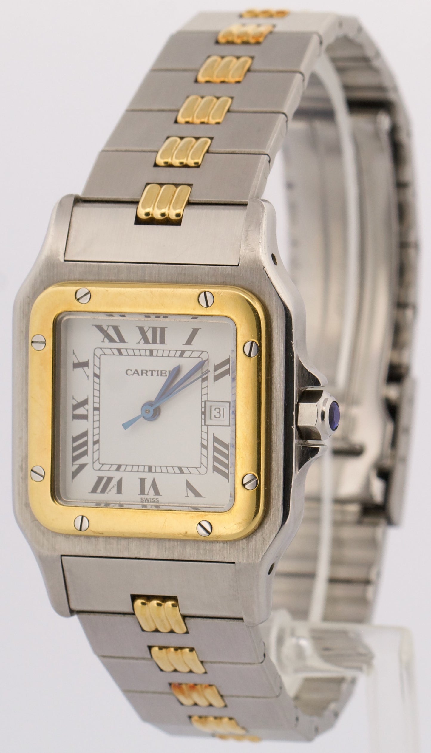Cartier Santos Carree Two-Tone WHITE ROMAN 18k Steel Automatic 29mmX41mm 2961