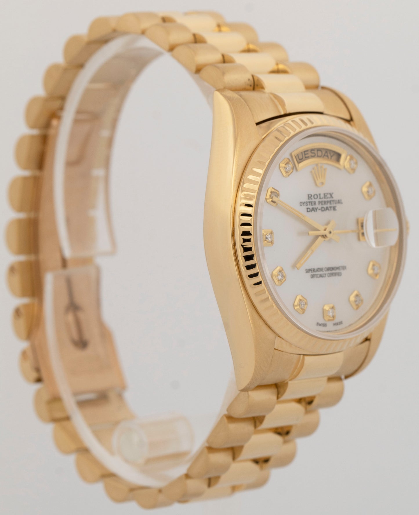 MINT Rolex Day-Date President MOP DIAMOND 36mm 18K Yellow Gold Watch 18038