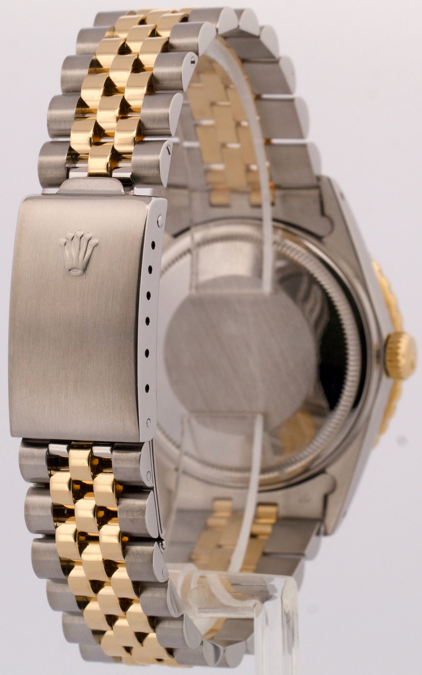 1986 Rolex DateJust 36mm BLACK Turn-O-Graph JUBILEE Steel 18K Yellow Gold 16253