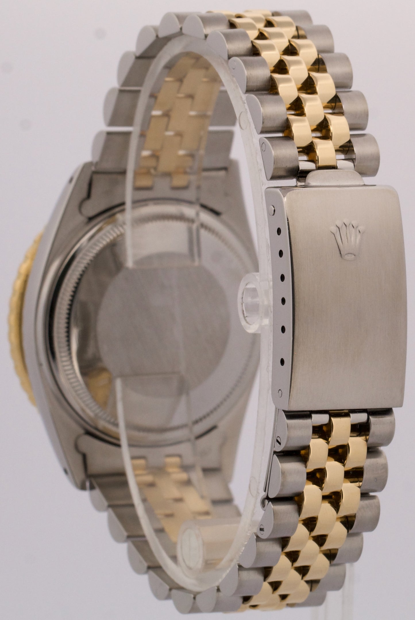 1986 Rolex DateJust 36mm BLACK Turn-O-Graph JUBILEE Steel 18K Yellow Gold 16253