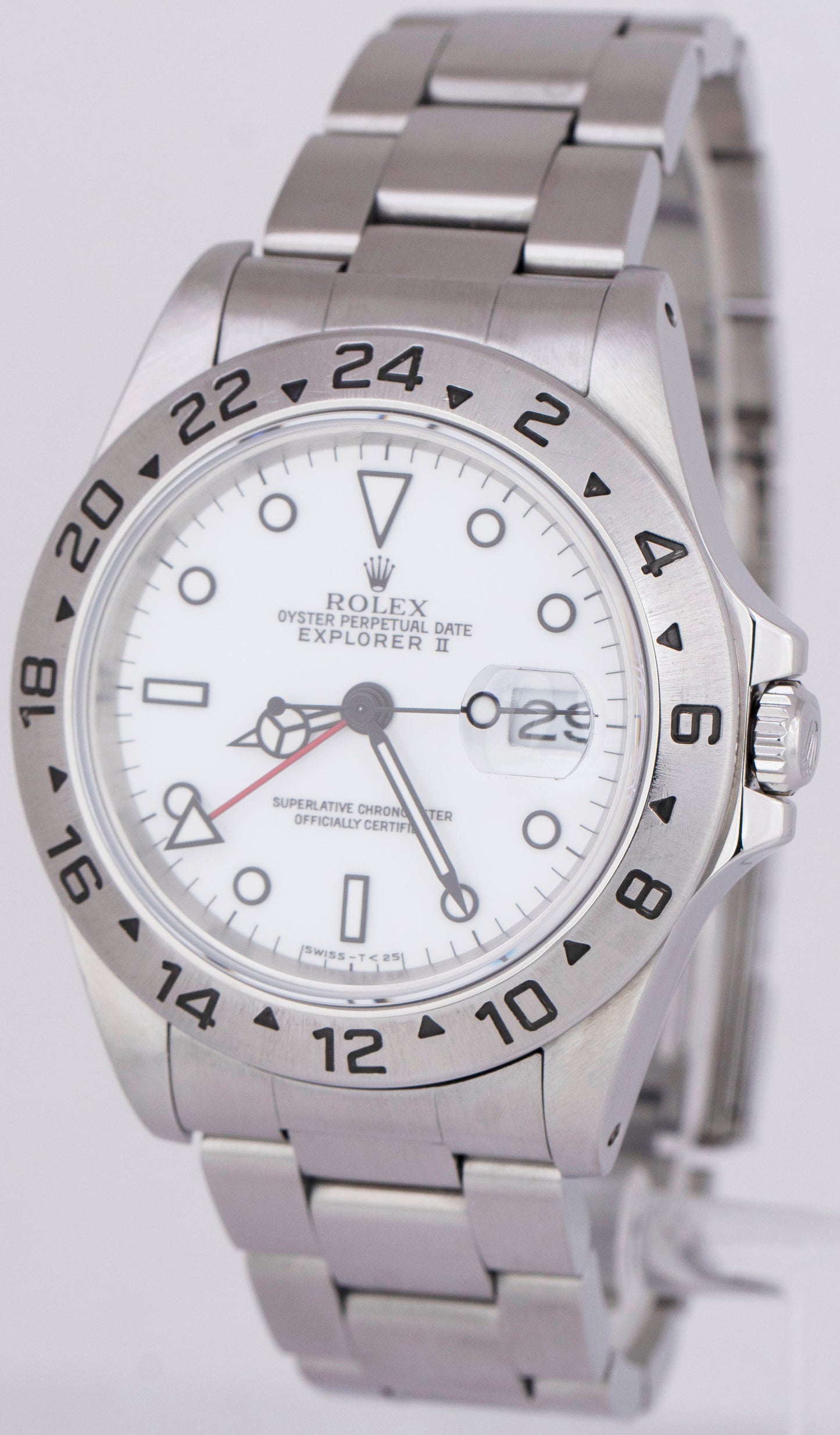 PAPERS Rolex Explorer II White TRITINOVA Stainless Steel 40mm Watch 16570 B+P