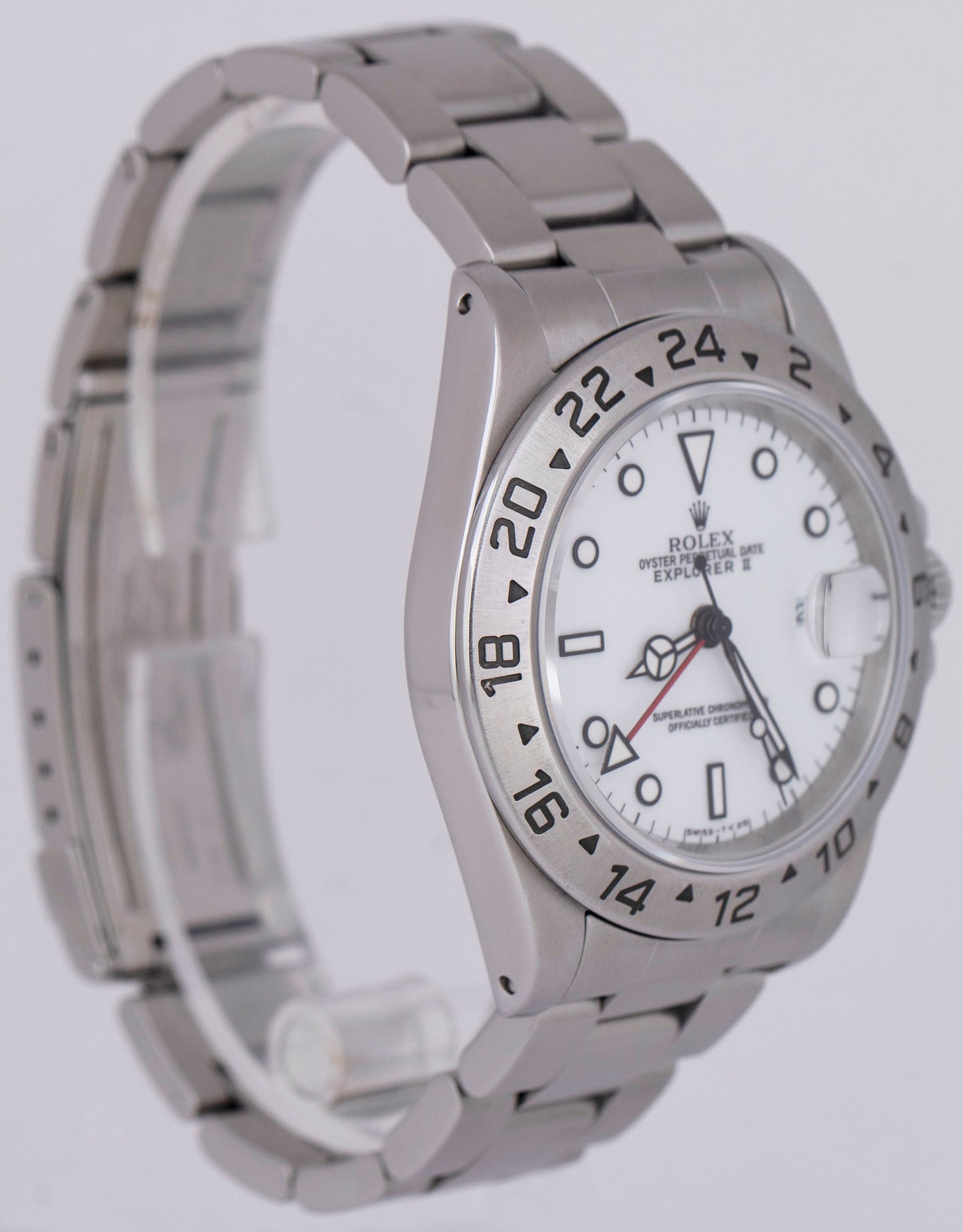 PAPERS Rolex Explorer II White TRITINOVA Stainless Steel 40mm Watch 16570 B+P