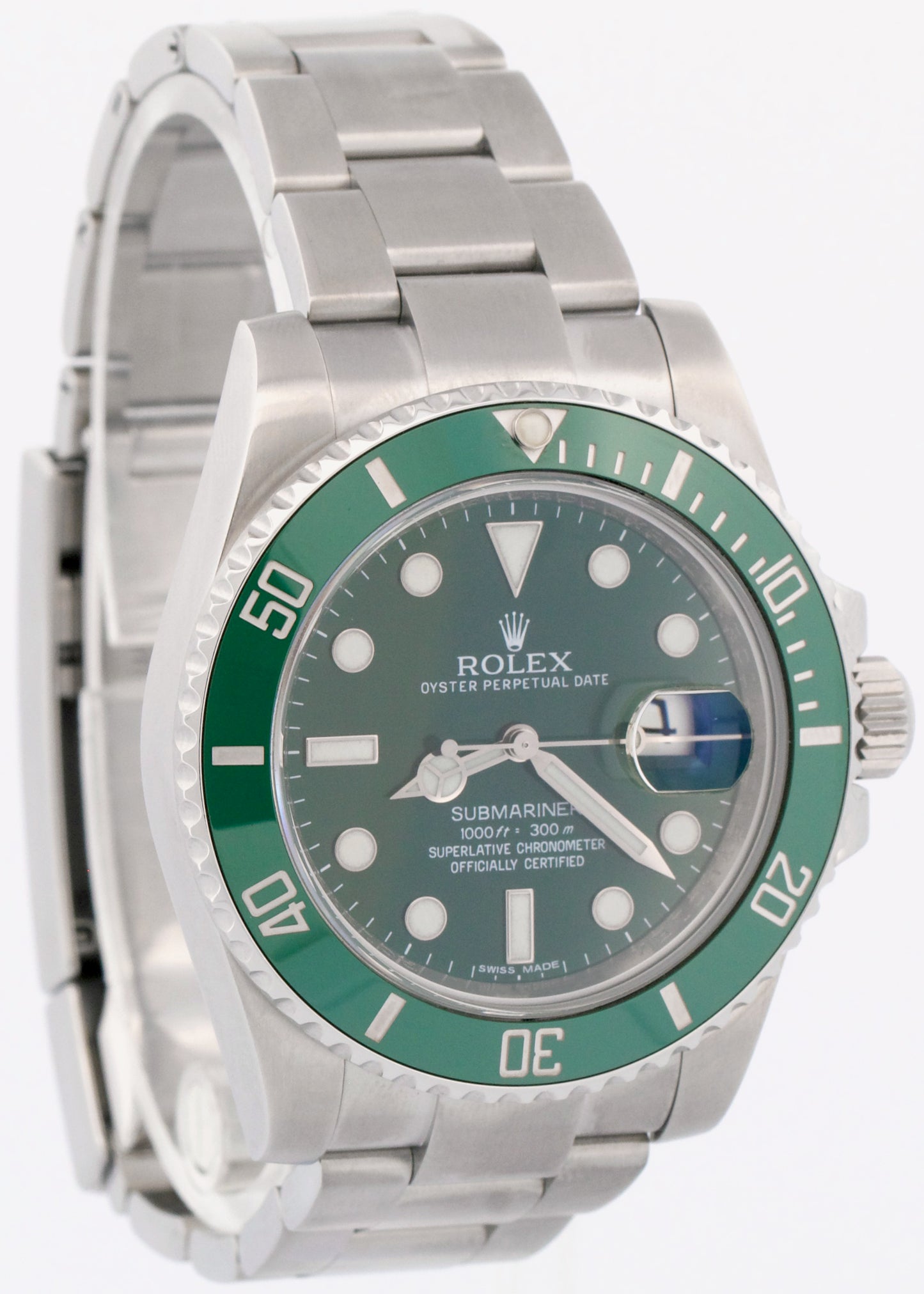 PAPERS Rolex Submariner Date HULK Green Stainless Steel RSC 40mm 116610 LV BOX