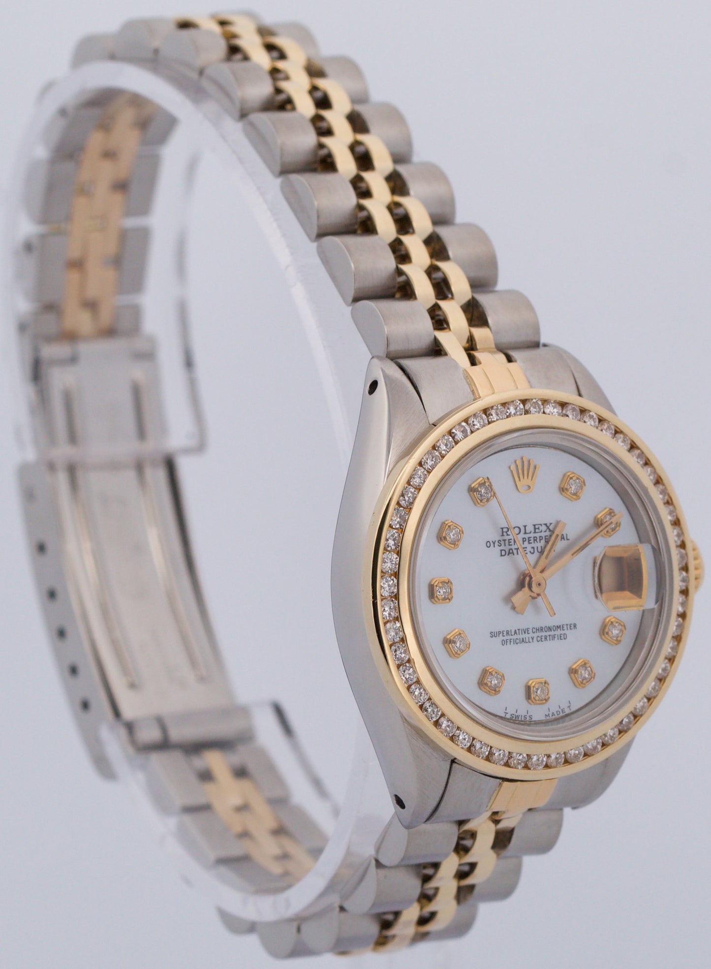 Ladies Rolex DateJust 26mm MOP DIAMOND 18K Gold Steel Two-Tone JUBILEE 6916