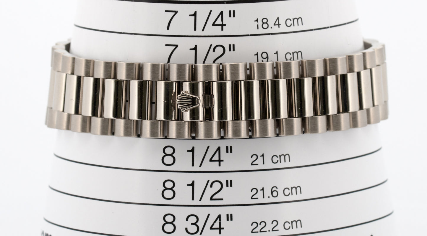 Rolex Day-Date II Presidential FACTORY SILVER DIAMOND 18K White Gold 41mm 218239