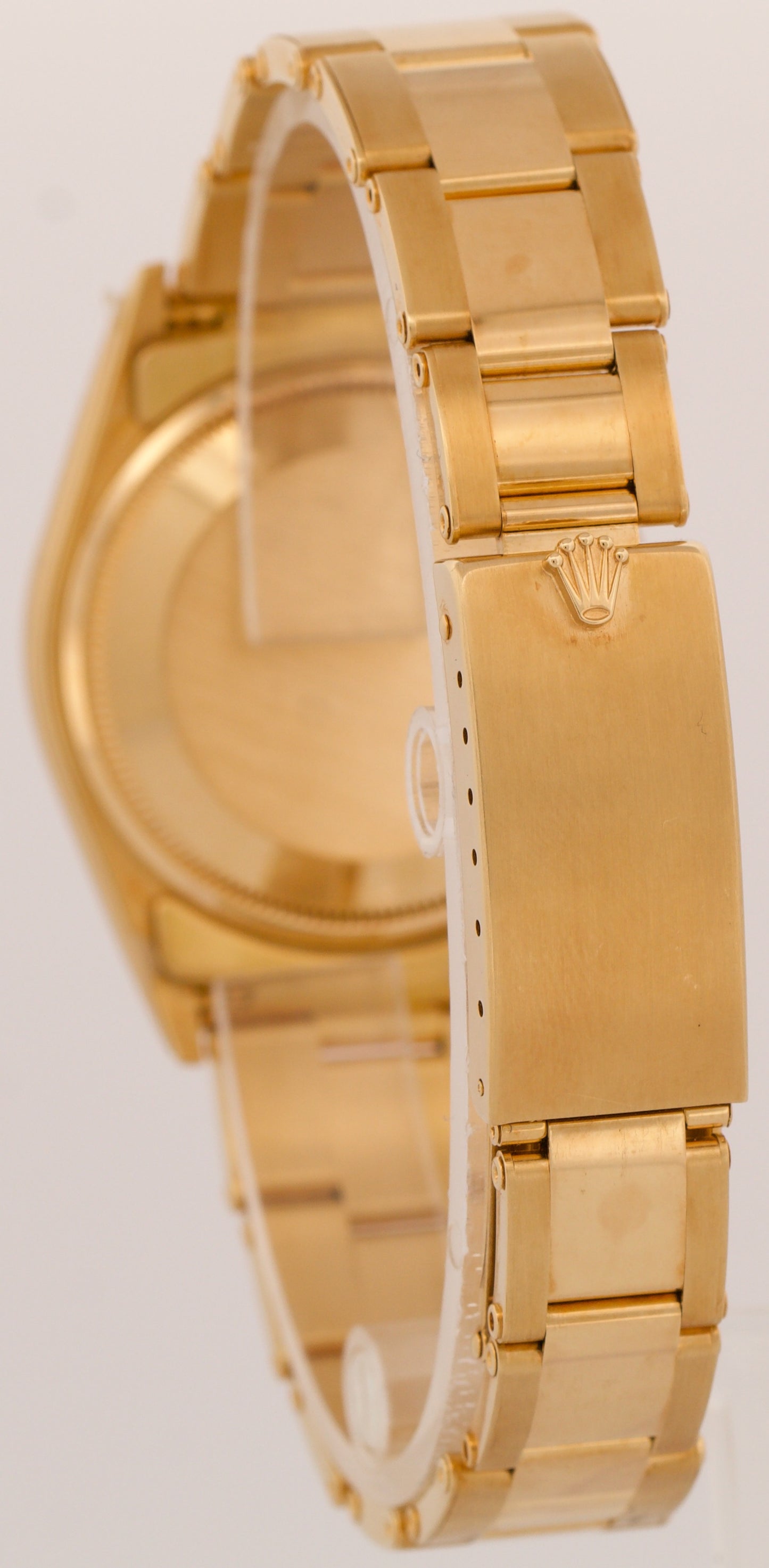 TOP CONDITION PAPERS Rolex Oyster Perpetual Date 34mm CHAMPAGNE 18K 15238 BOX