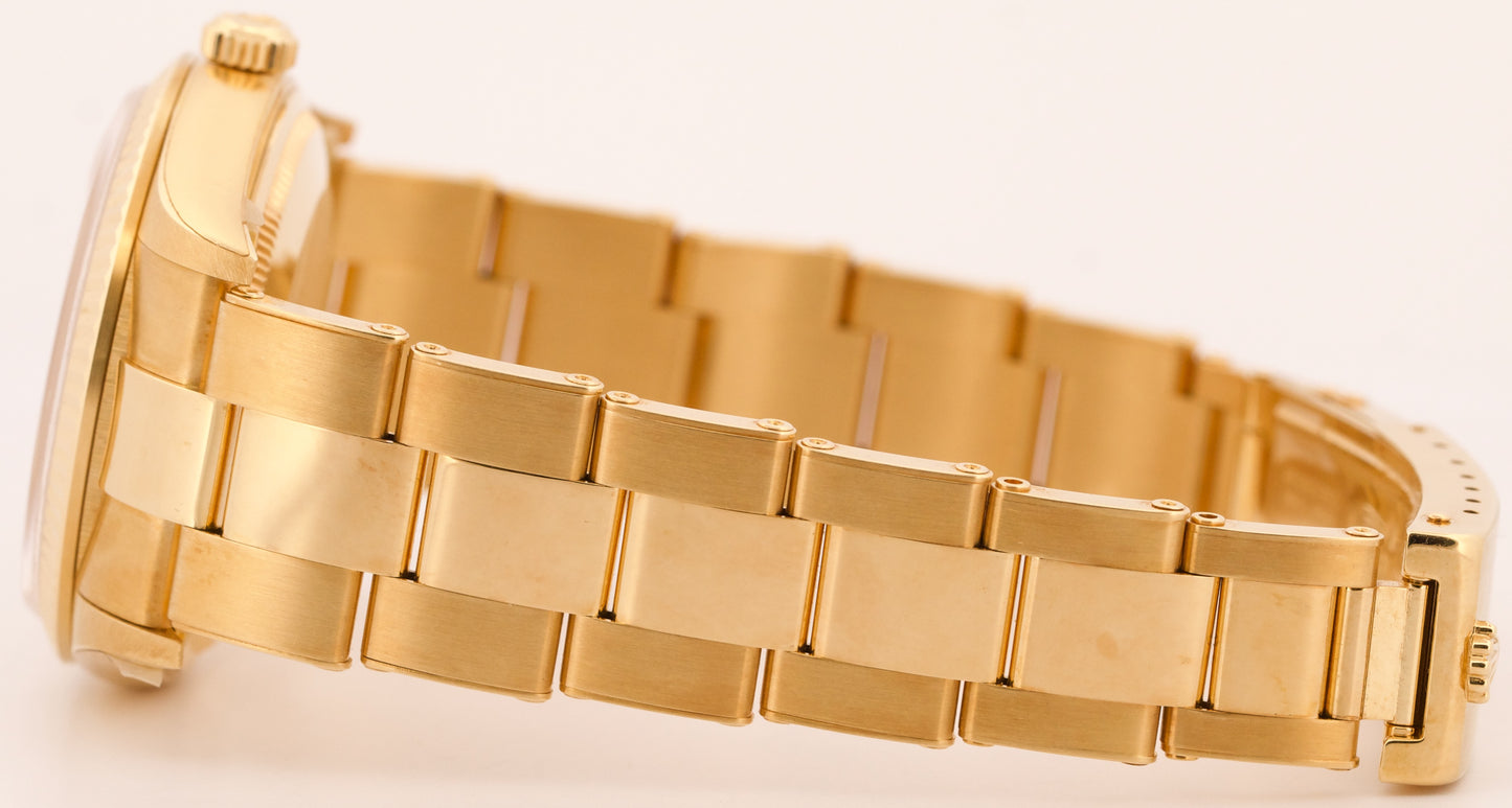 TOP CONDITION PAPERS Rolex Oyster Perpetual Date 34mm CHAMPAGNE 18K 15238 BOX