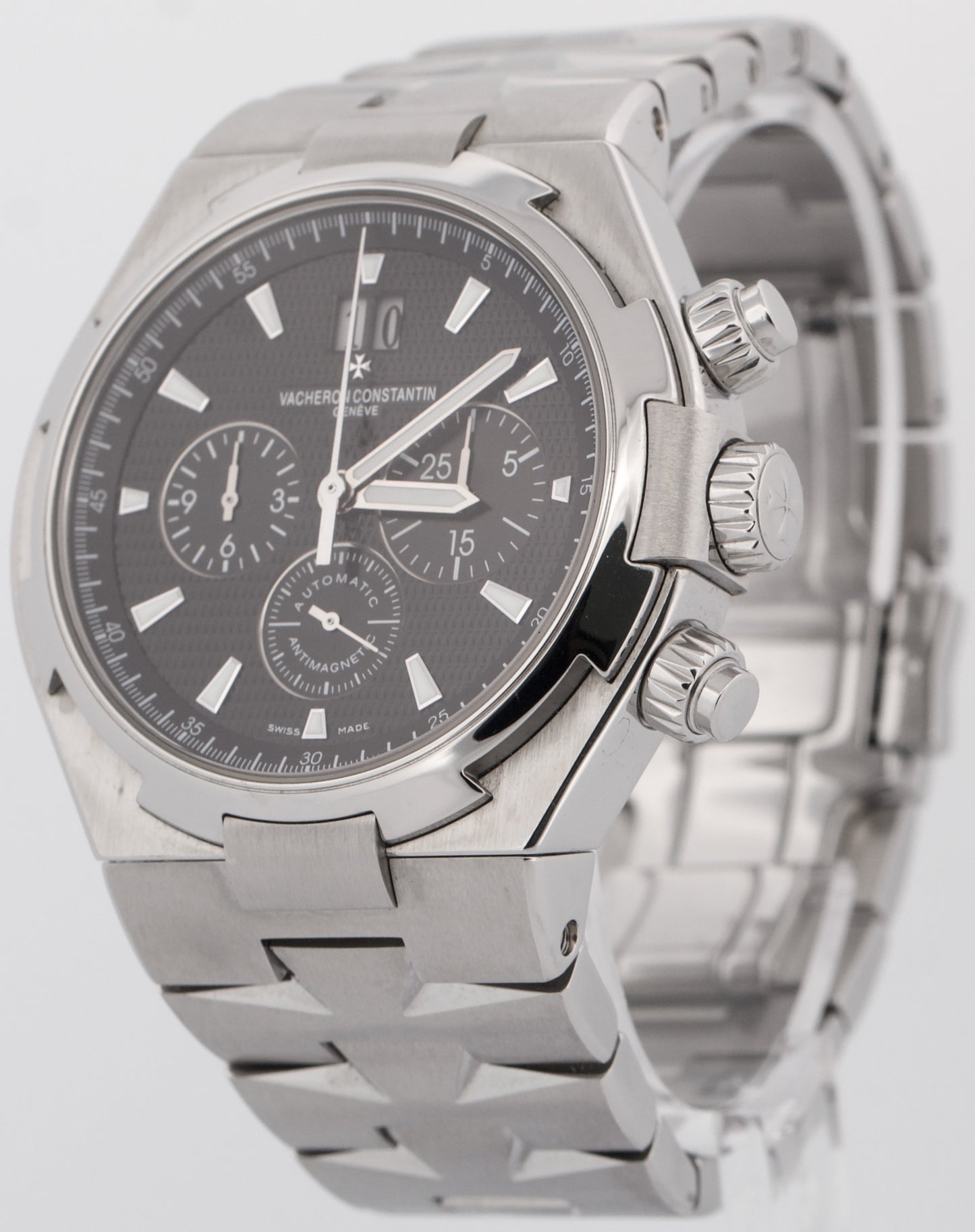 PAPERS Vacheron Constantin Overseas Chronograph BLACK 42mm Stainless 49150 BOX
