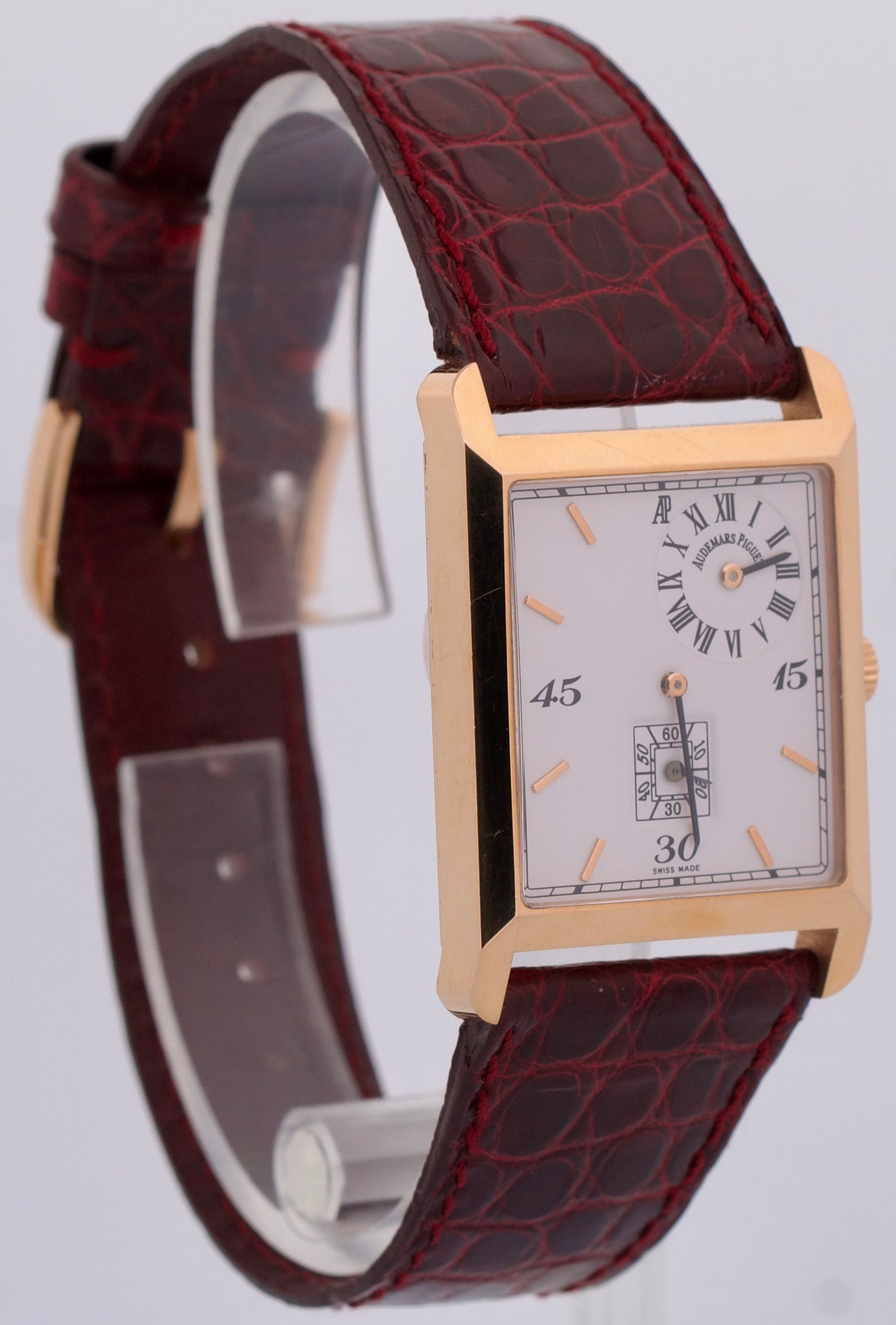 Audemars Piguet Museum Regulator 18K Rose Gold WHITE Leather 37mm x 25mm 25849OR