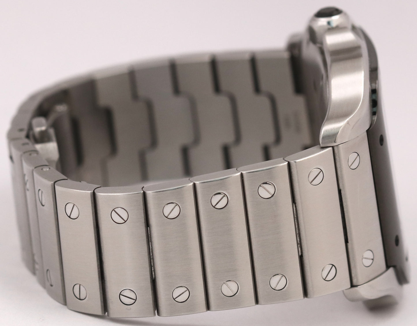 PAPERS Cartier Santos Large 39.8mm BLACK ADLC Gray Steel 4072 WSSA0037 Watch BOX