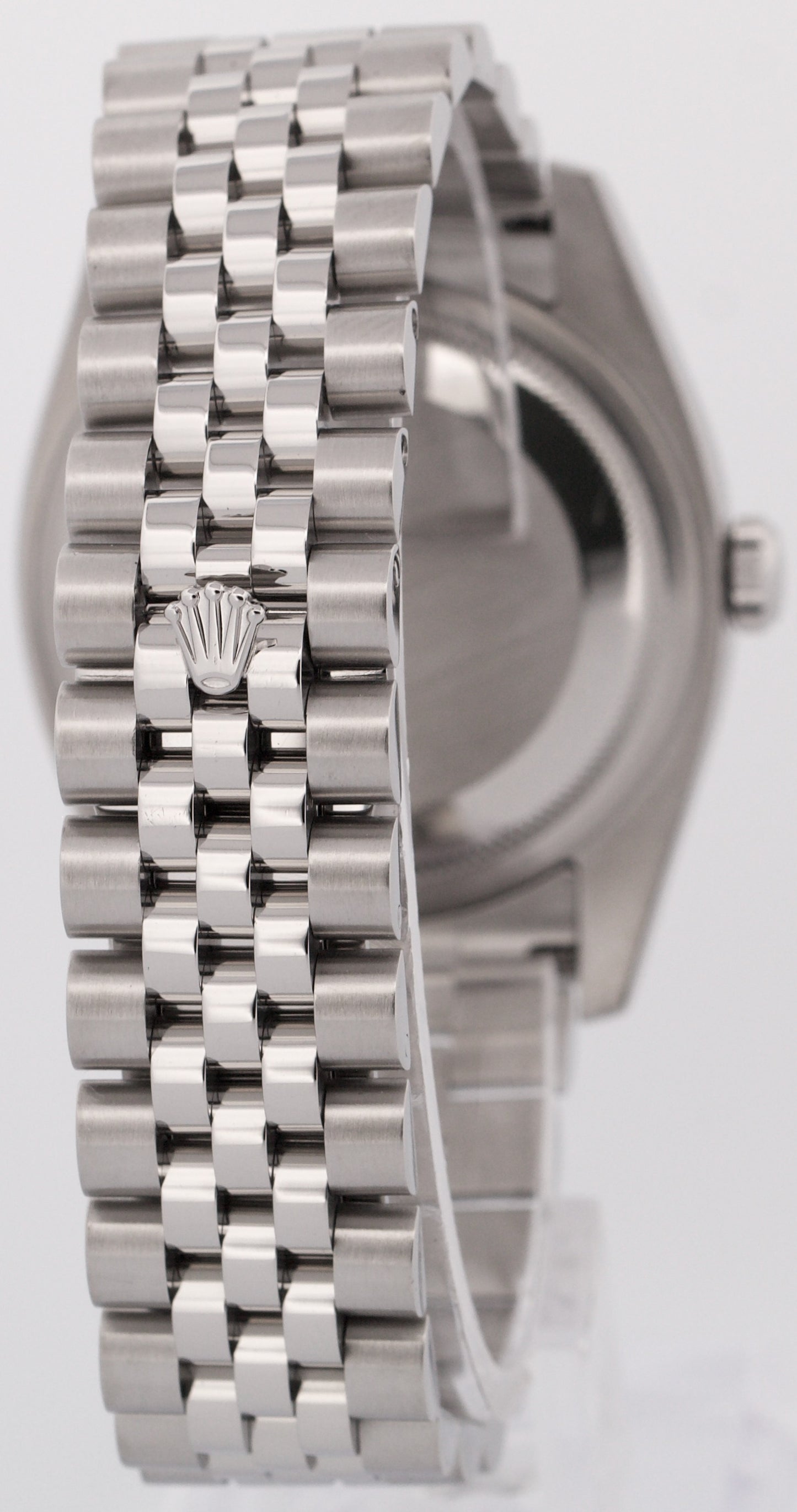 Rolex DateJust WHITE ROMAN 36mm 18K White Gold Fluted Steel JUBILEE 116234 Watch