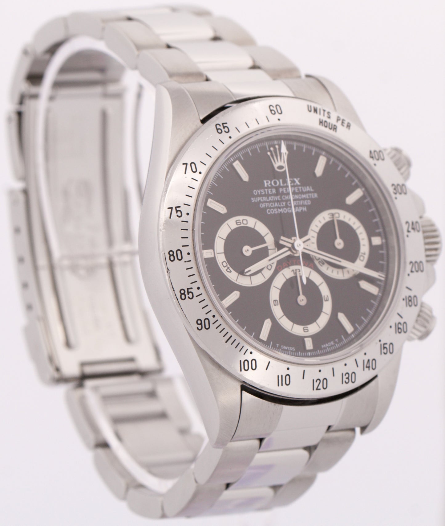 1997 Rolex Daytona Cosmograph BLACK Stainless Steel Chronograph 40mm 16520 Watch
