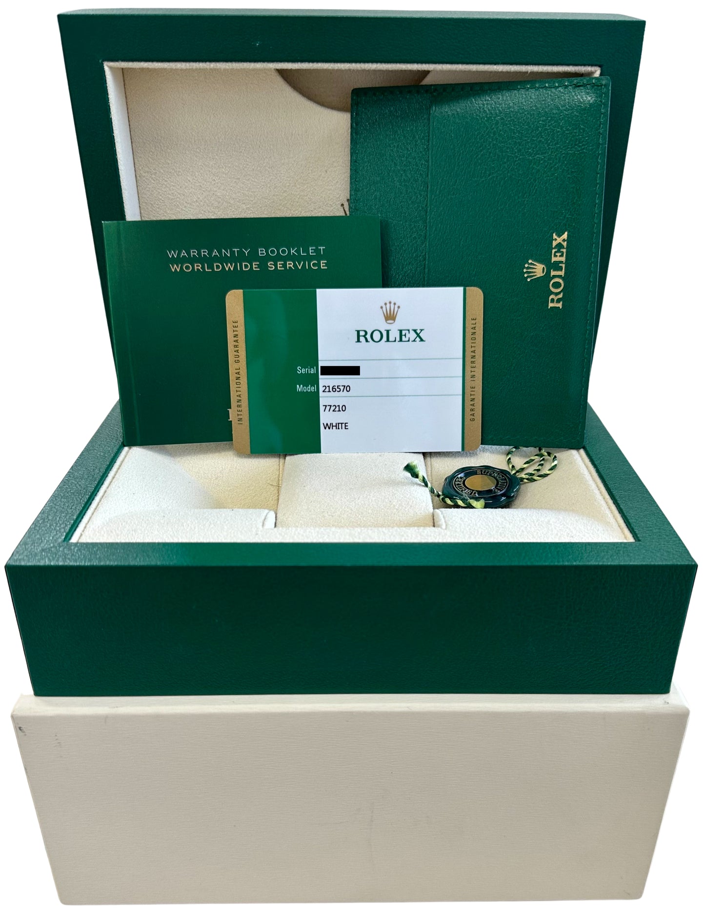2019 Rolex Explorer II PAPERS 42mm 216570 White Orange Steel GMT Date Watch B+P
