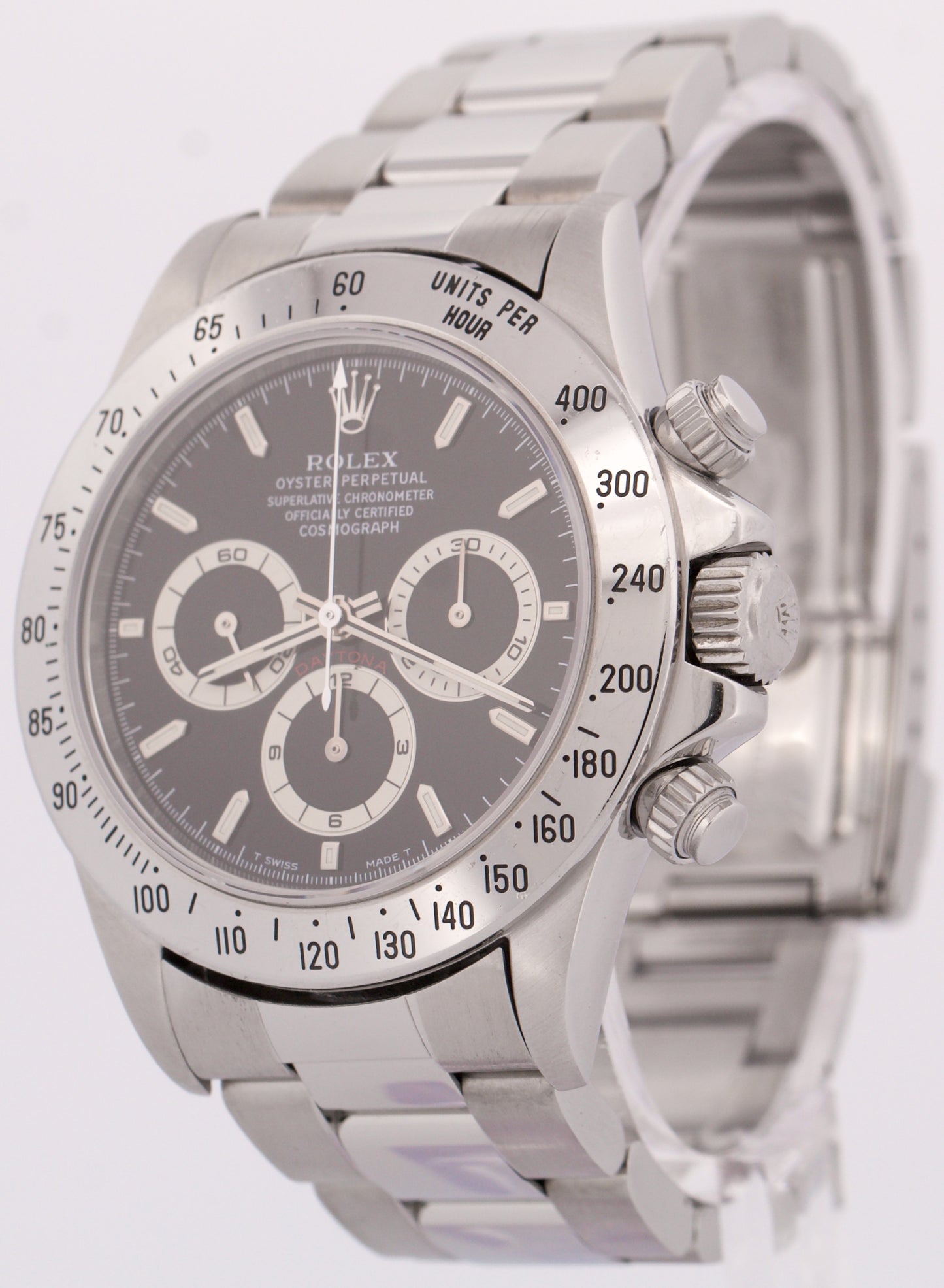 1997 Rolex Daytona Cosmograph BLACK Stainless Steel Chronograph 40mm 16520 Watch