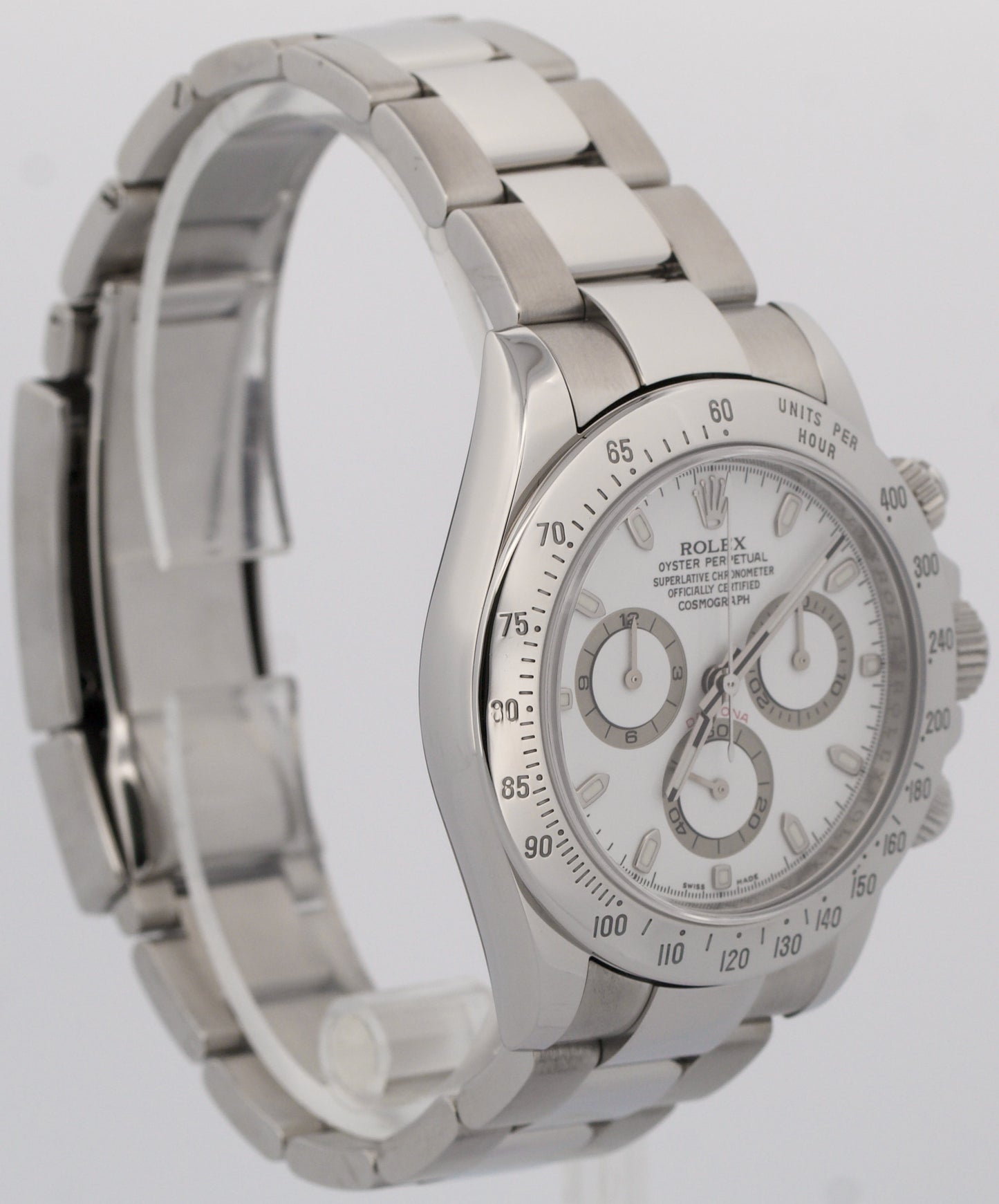 Rolex Daytona Cosmograph PANDA White Stainless Steel REHAUT Watch 40mm 116520