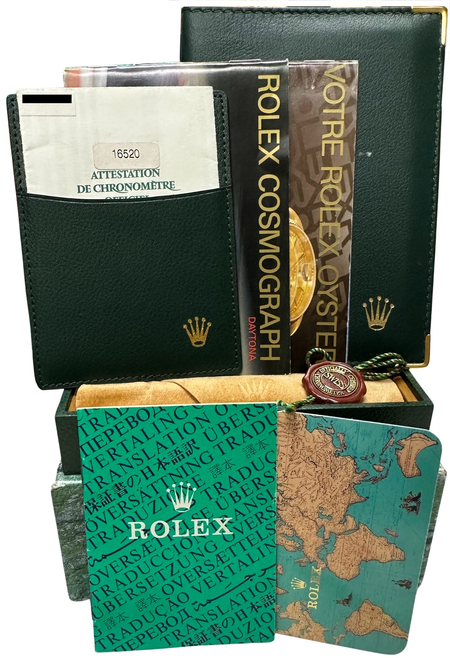UNPOLISHED PAPERS Rolex Daytona Cosmograph SEL White Steel 40mm Watch 16520 B+P