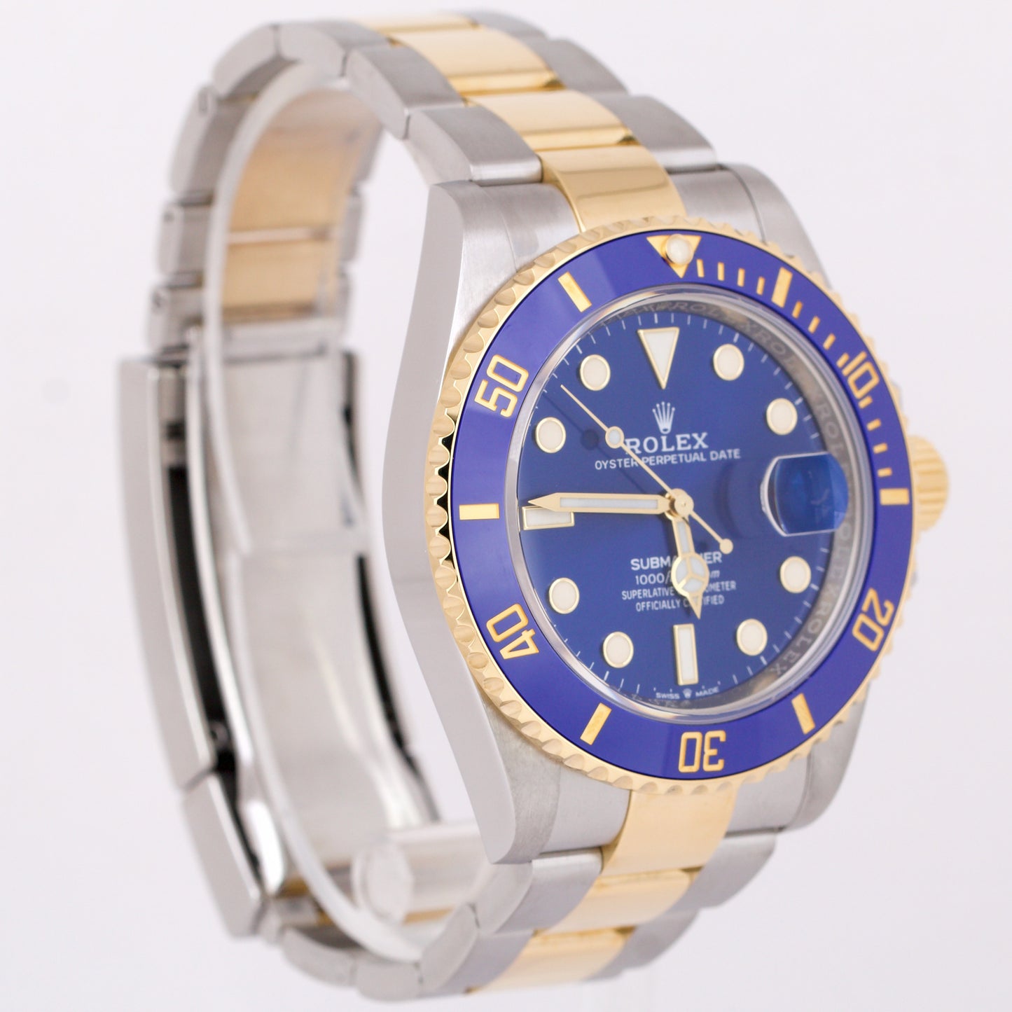MINT 2022 PAPERS Rolex Submariner Date 41mm BLUE Two-Tone 18K Gold 126613 LB B+P