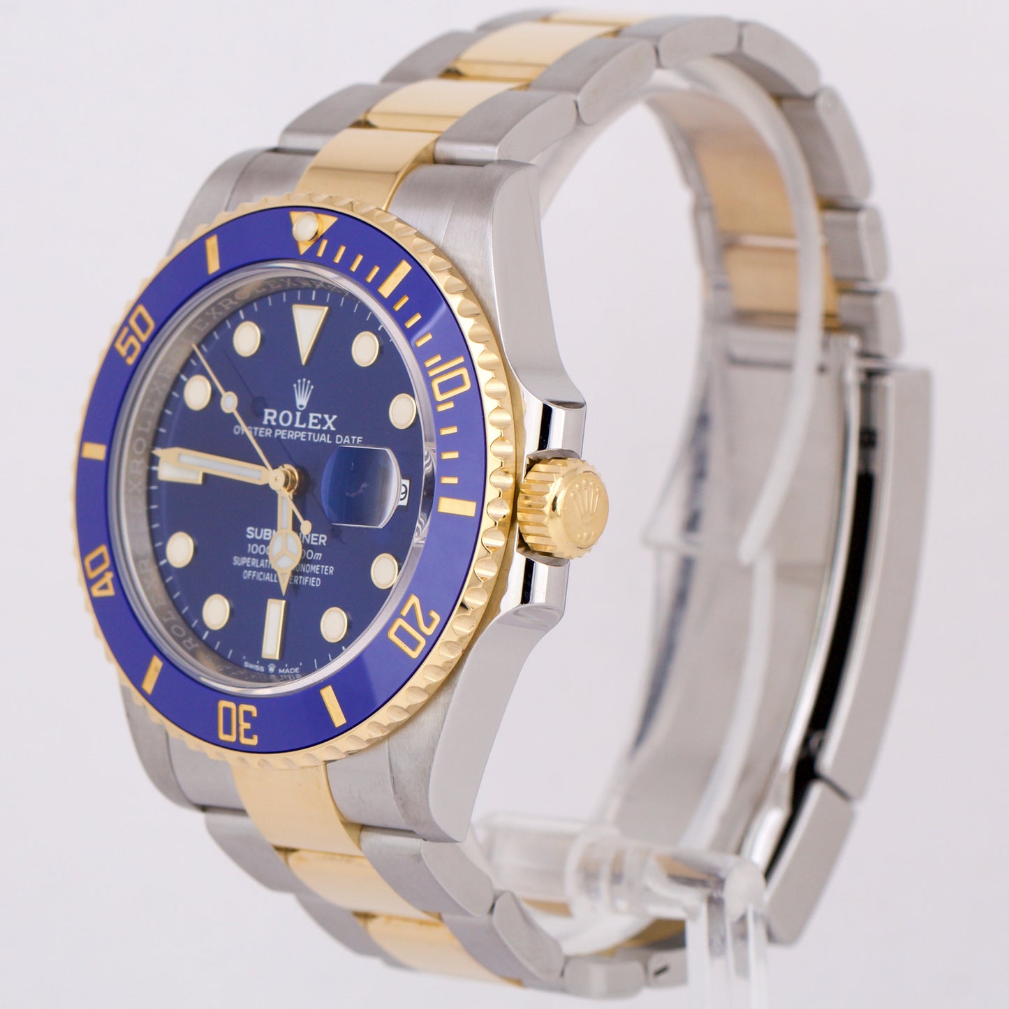 MINT 2022 PAPERS Rolex Submariner Date 41mm BLUE Two-Tone 18K Gold 126613 LB B+P
