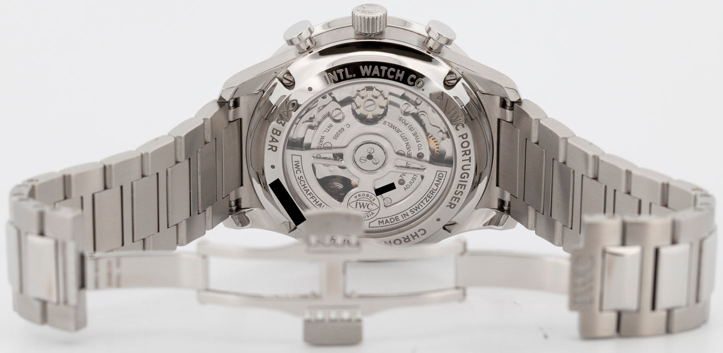2021 IWC Portugieser Chronograph PAPERS Steel Silver 41mm Watch IW371617 BOX