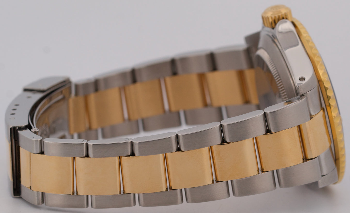 PAPERS Rolex Submariner 40mm BLUE 18K Yellow GOLD BUCKLE Stainless 16613 BOX