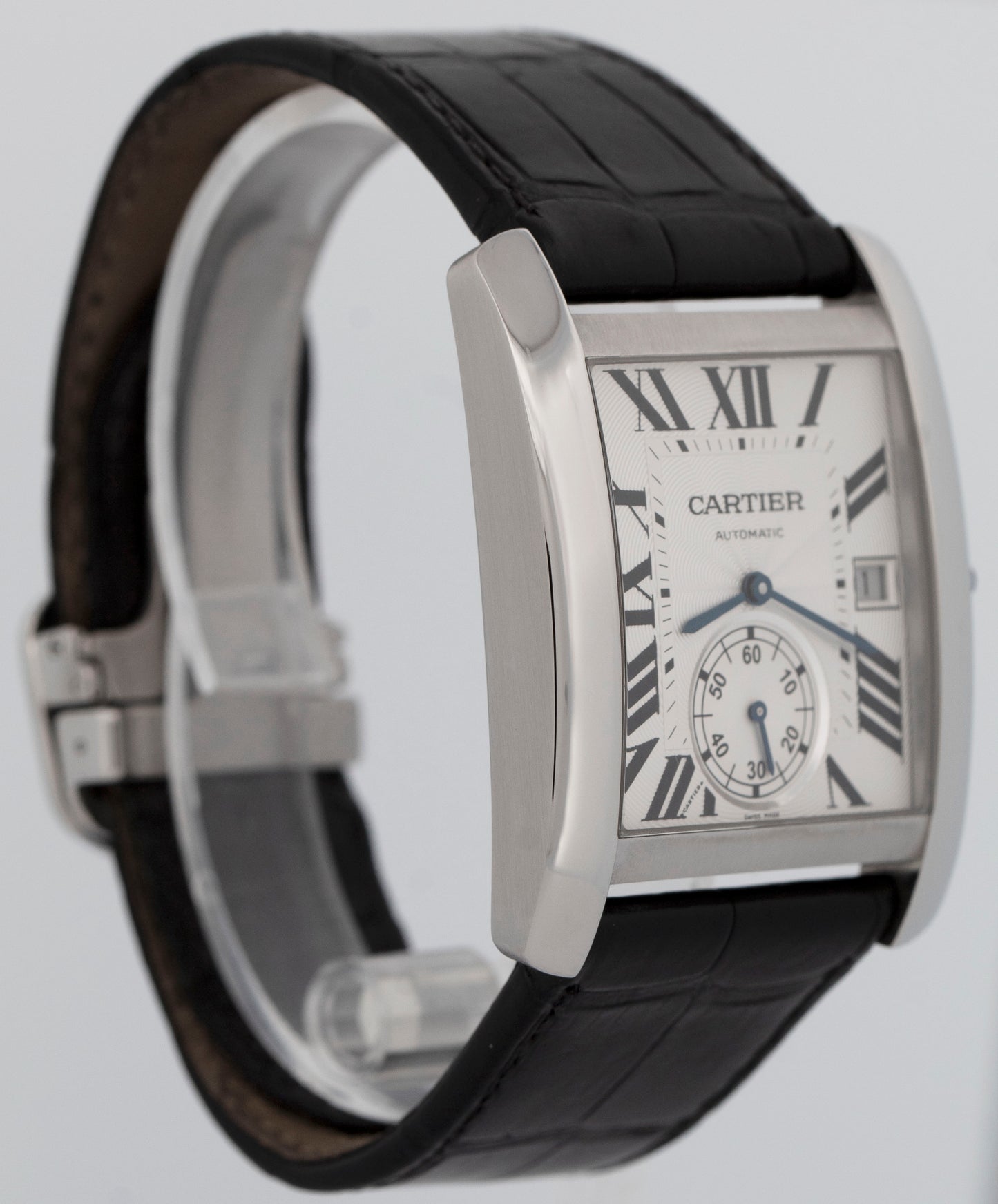 MINT Cartier Tank MC SILVER ROMAN Automatic Leather 34mm x 44mm 3589 W5330003
