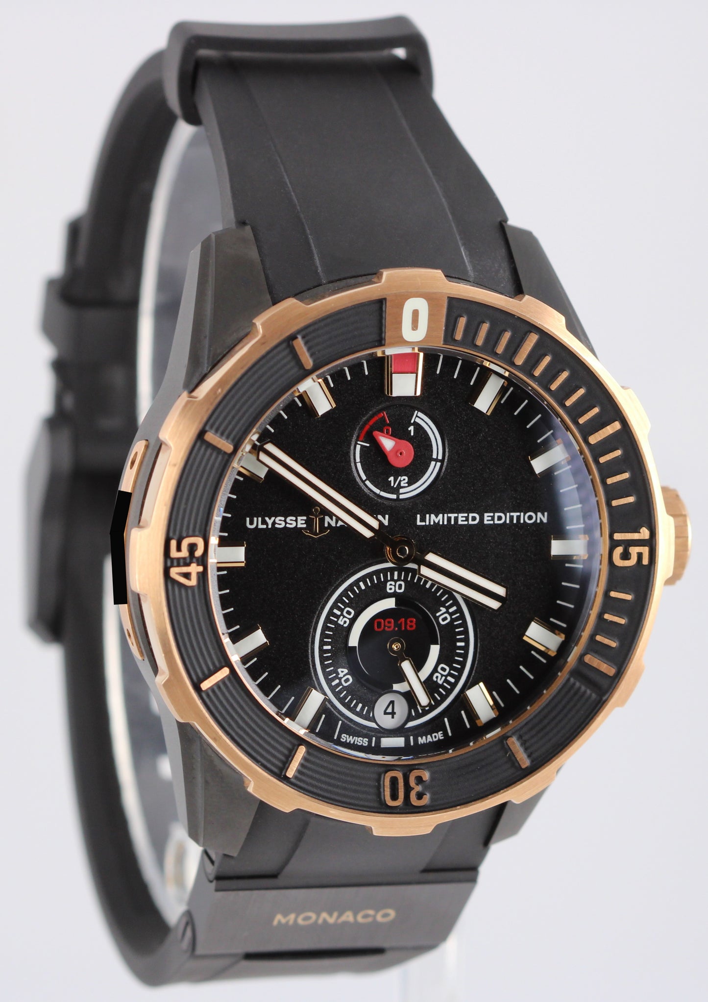 Ulysse Nardin Diver Monaco PAPERS 18k Gold Titanium 44mm 1185-170 LTD Watch