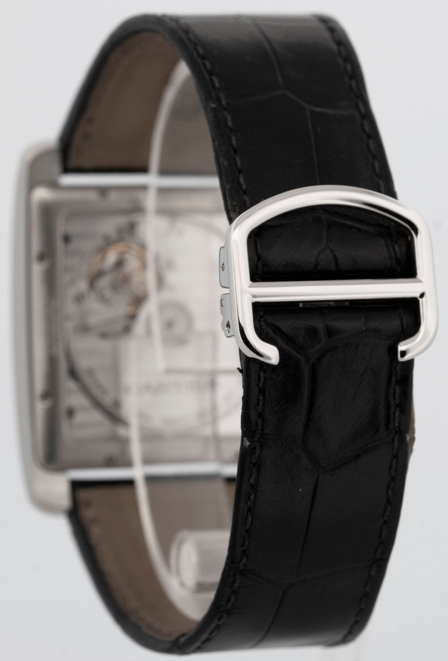 MINT Cartier Tank MC SILVER ROMAN Automatic Leather 34mm x 44mm 3589 W5330003