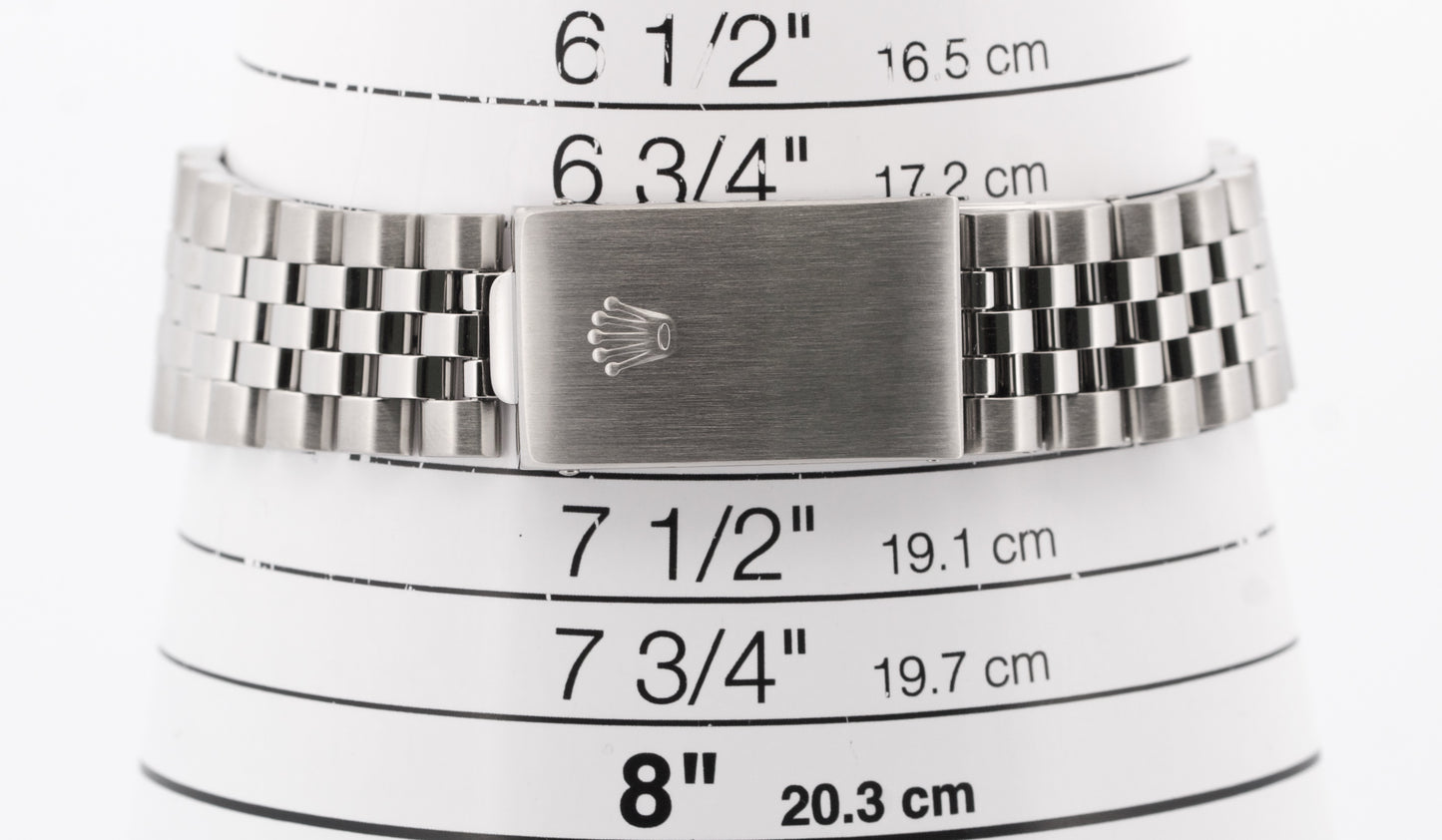 Rolex DateJust 36mm BLACK Stainless Steel JUBILEE Smooth Automatic Watch 16200