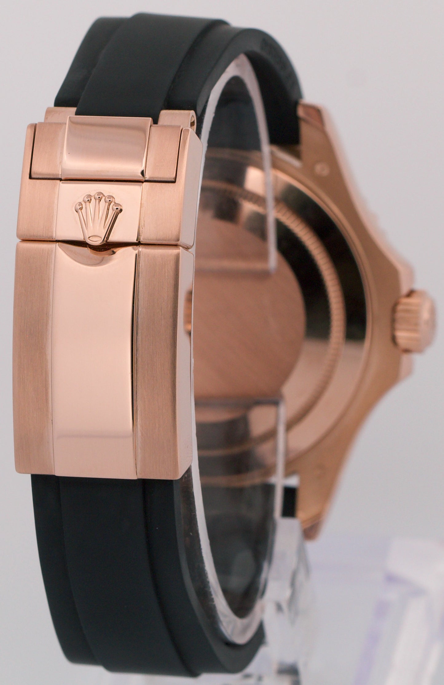 Rolex Yacht-Master BLACK 18K Rose Gold Oysterflex Rubber 40mm 116655 Watch