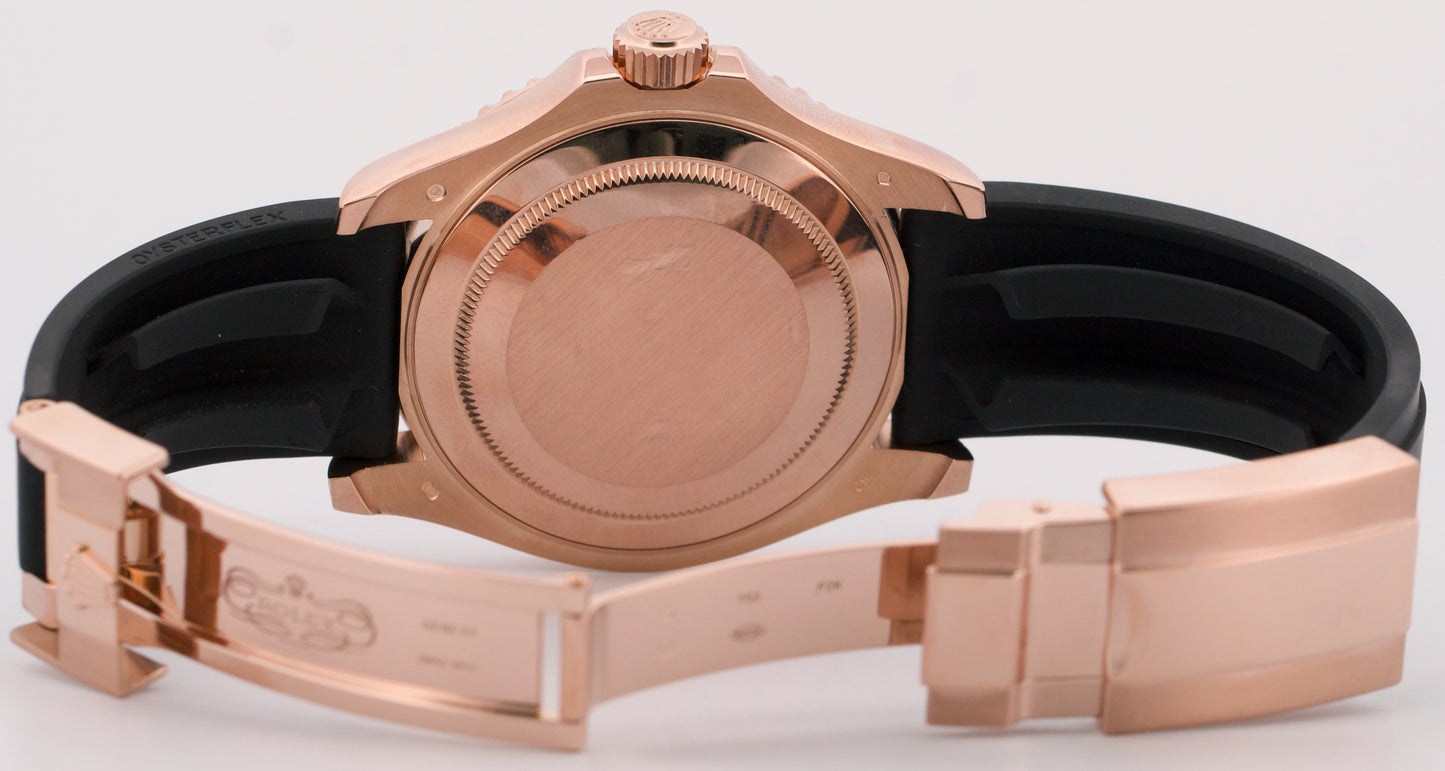Rolex Yacht-Master BLACK 18K Rose Gold Oysterflex Rubber 40mm 116655 Watch