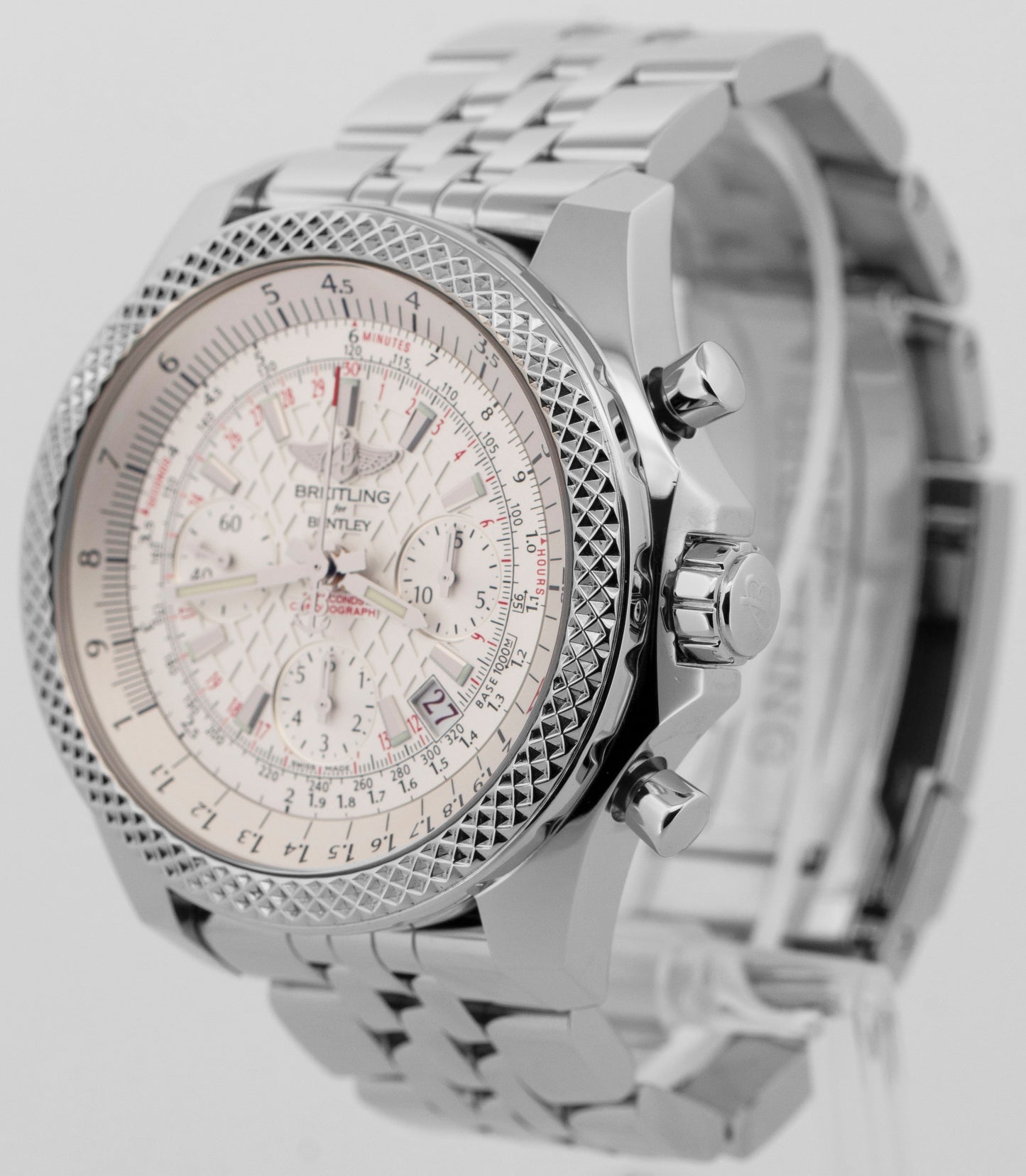 PAPERS Breitling For Bentley B06 White Stainless Steel AB0612 44mm Watch BOX