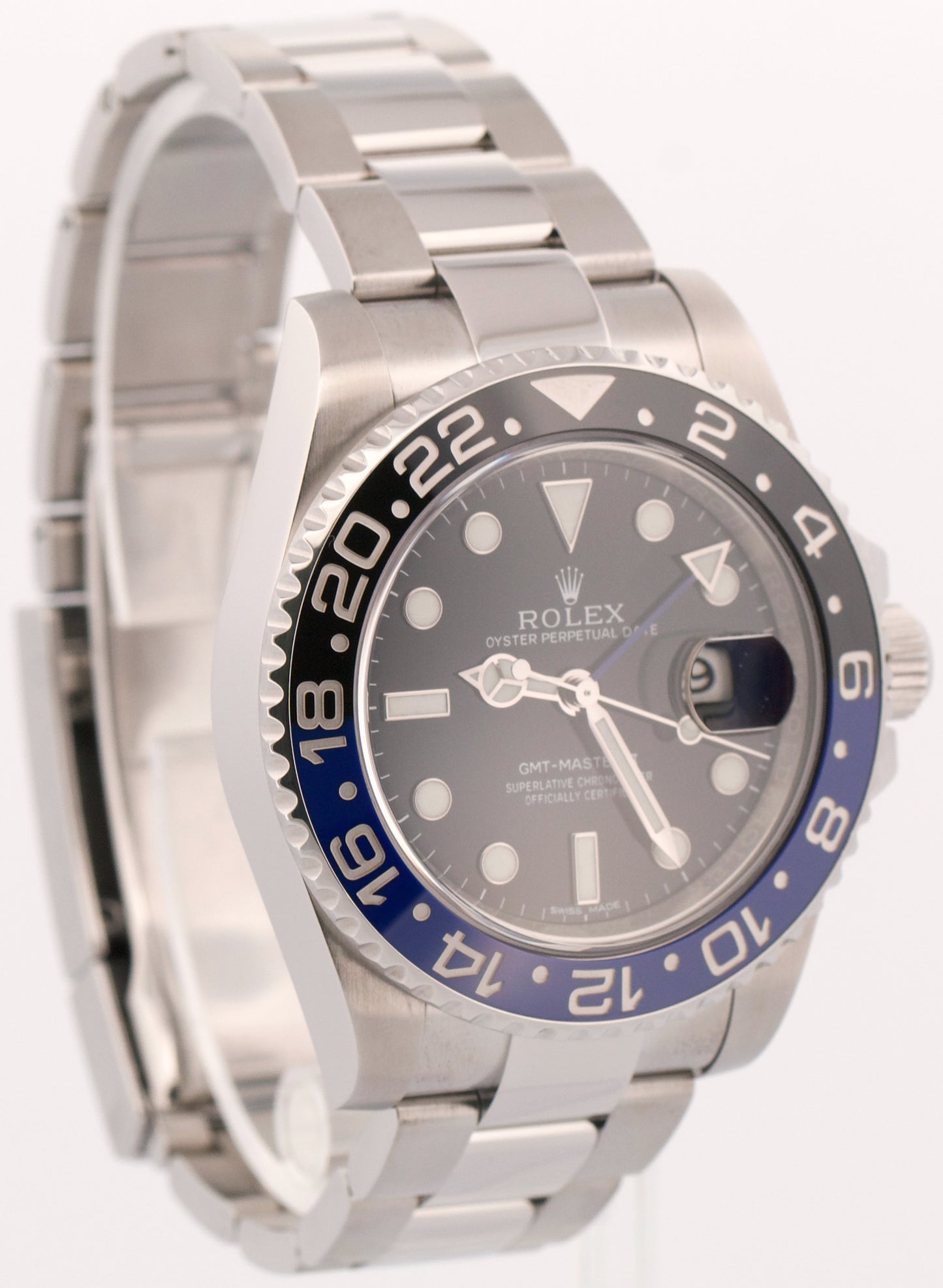 PAPERS Rolex GMT-Master II BATMAN Blue Black Steel Ceramic 40mm 116710 BLNR BOX