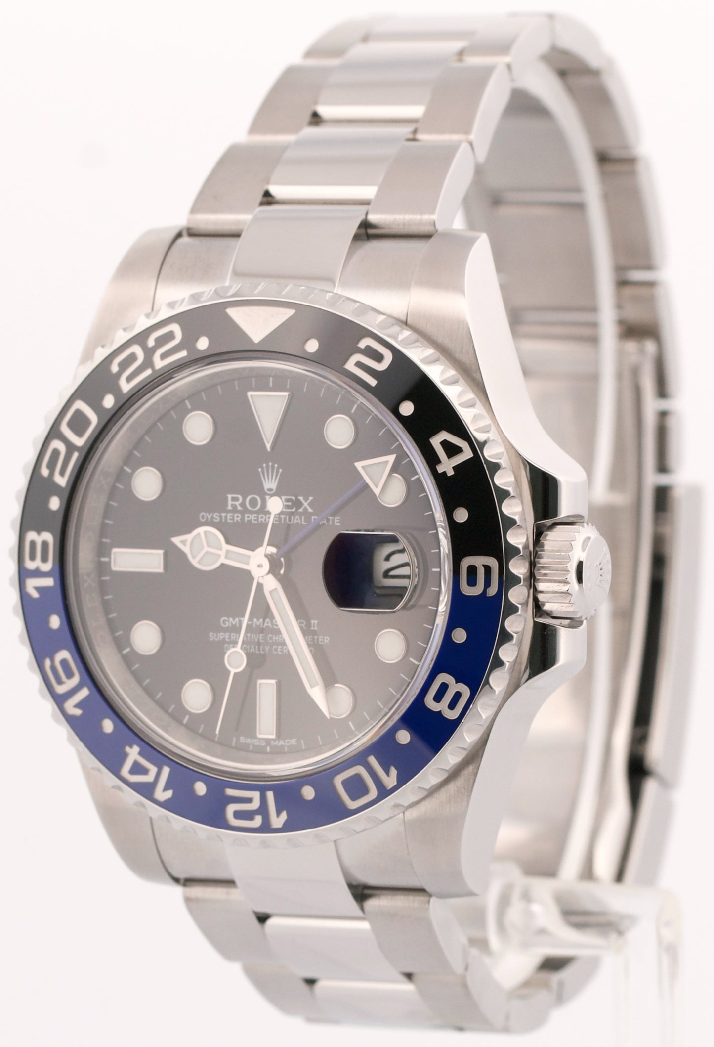 PAPERS Rolex GMT-Master II BATMAN Blue Black Steel Ceramic 40mm 116710 BLNR BOX