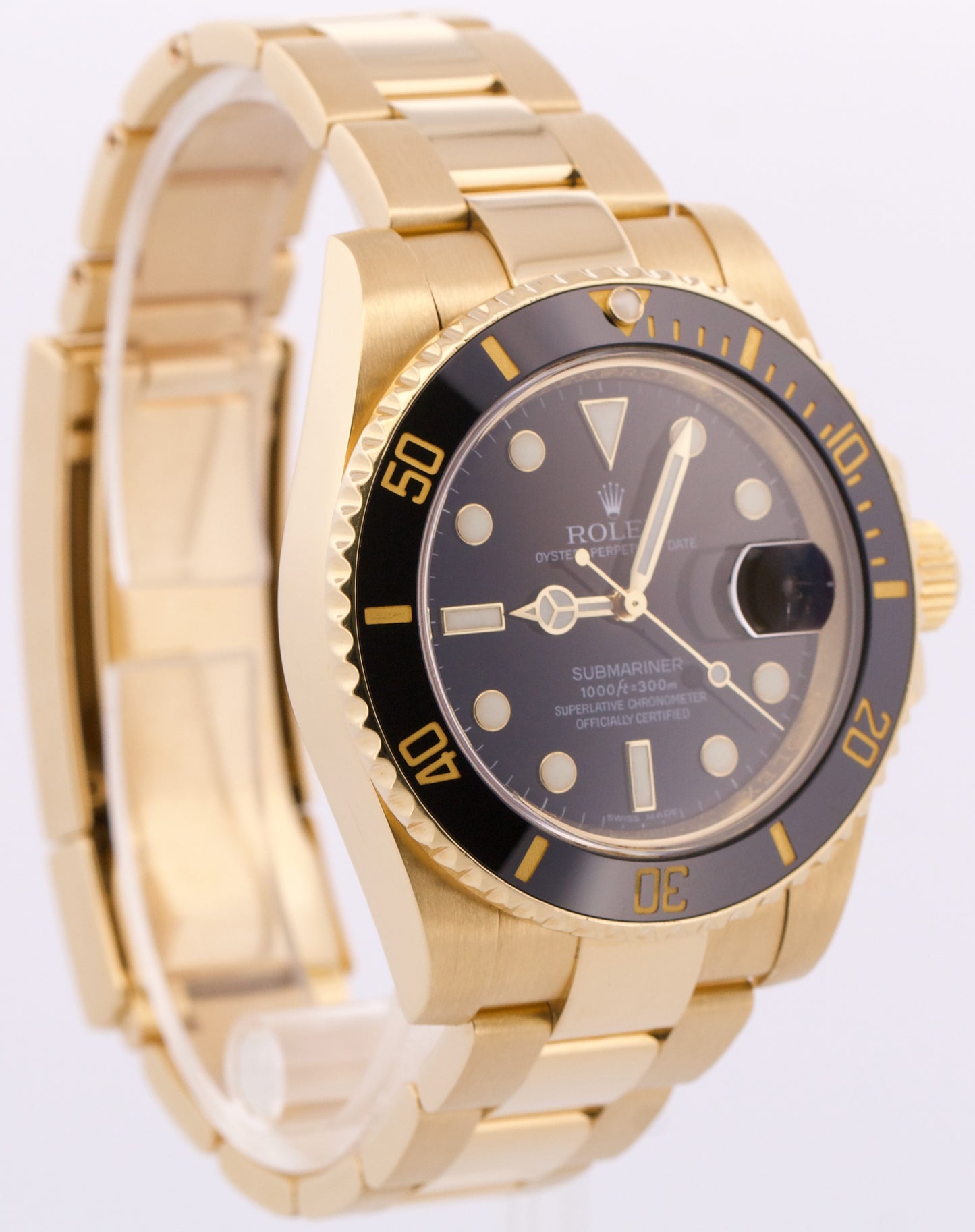 PAPERS Rolex Submariner Date BLACK 18K Yellow Gold Ceramic 40mm 116618 LN BOX