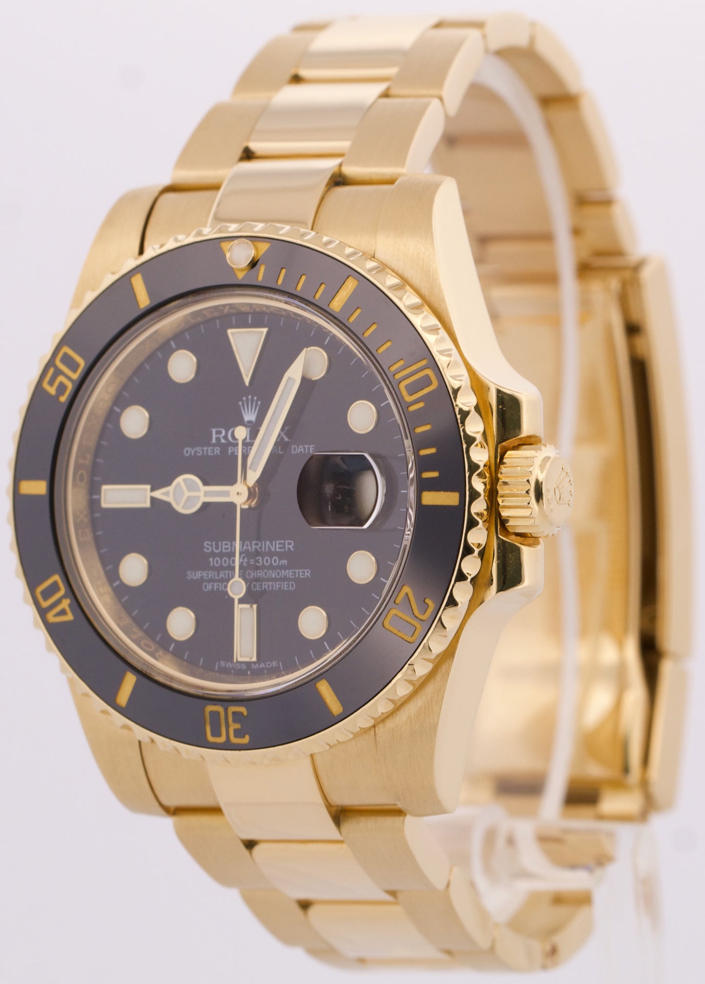 PAPERS Rolex Submariner Date BLACK 18K Yellow Gold Ceramic 40mm 116618 LN BOX