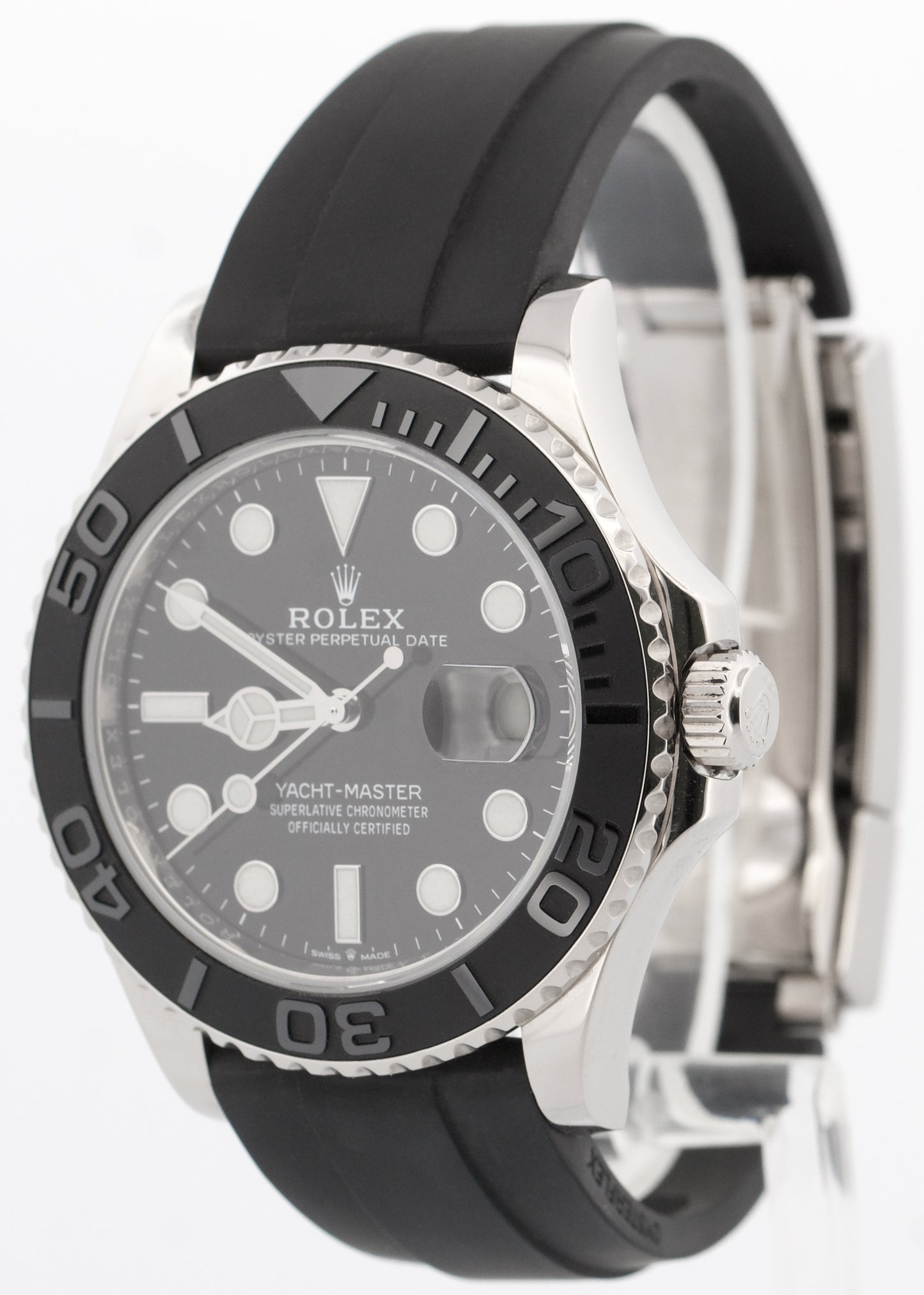 Rolex Yacht-Master BLACK 18K White Gold Oysterflex Rubber 42mm 226659 Watch
