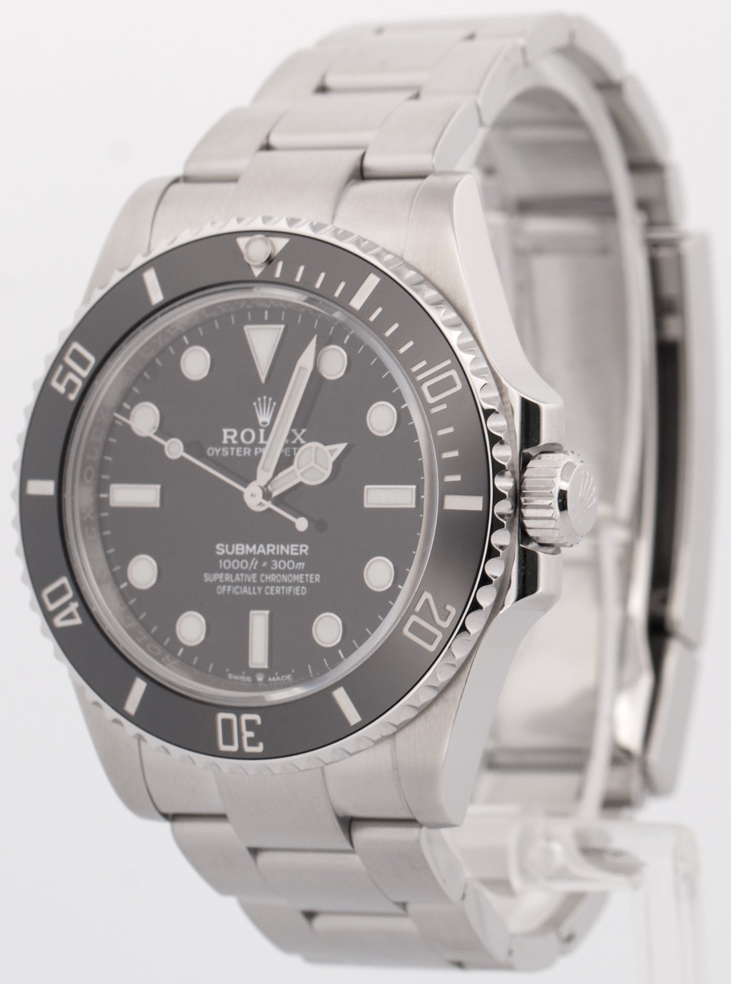 PAPERS Rolex Submariner 41mm No-Date BLACK Ceramic Stainless Steel 124060 LN BOX