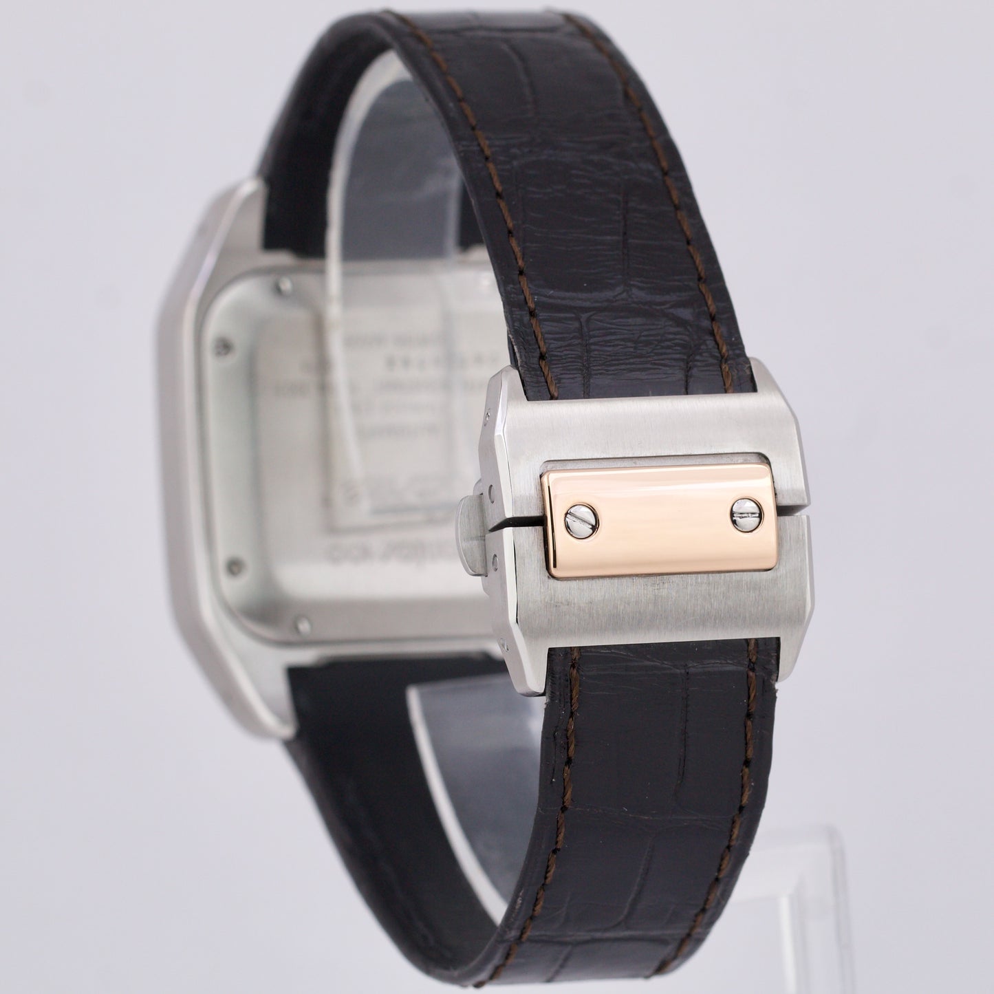 Cartier Santos 100 XL 33x44mm W20072X7 18K Rose Gold Steel Ivory Roman 2878