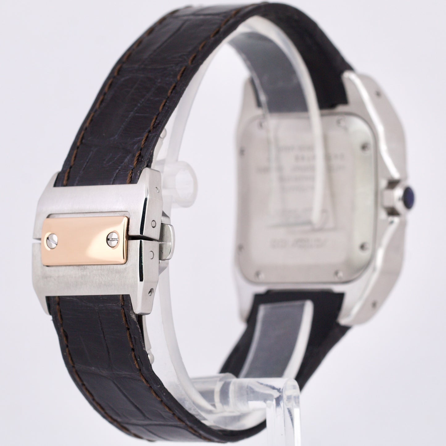 Cartier Santos 100 XL 33x44mm W20072X7 18K Rose Gold Steel Ivory Roman 2878