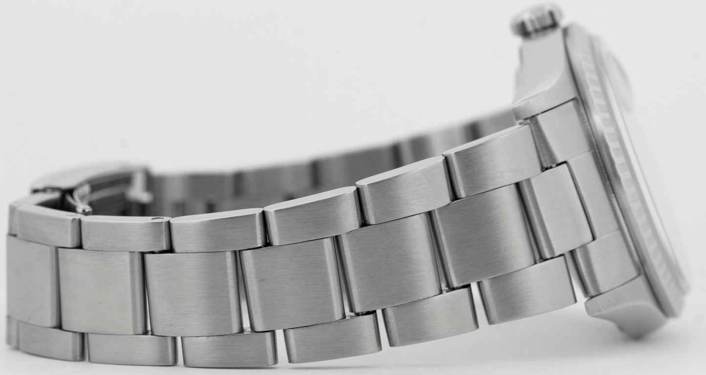 Rolex DateJust Silver 36mm ENGINE TURNED Stainless Steel Oyster Watch 16220