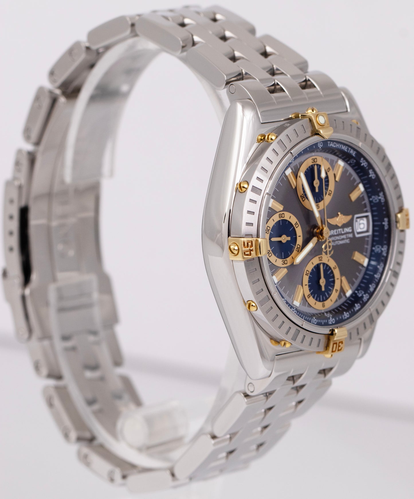 Breitling Chronomat Gray Two-Tone 39mm 18K Gold Stainless Steel Watch B13352