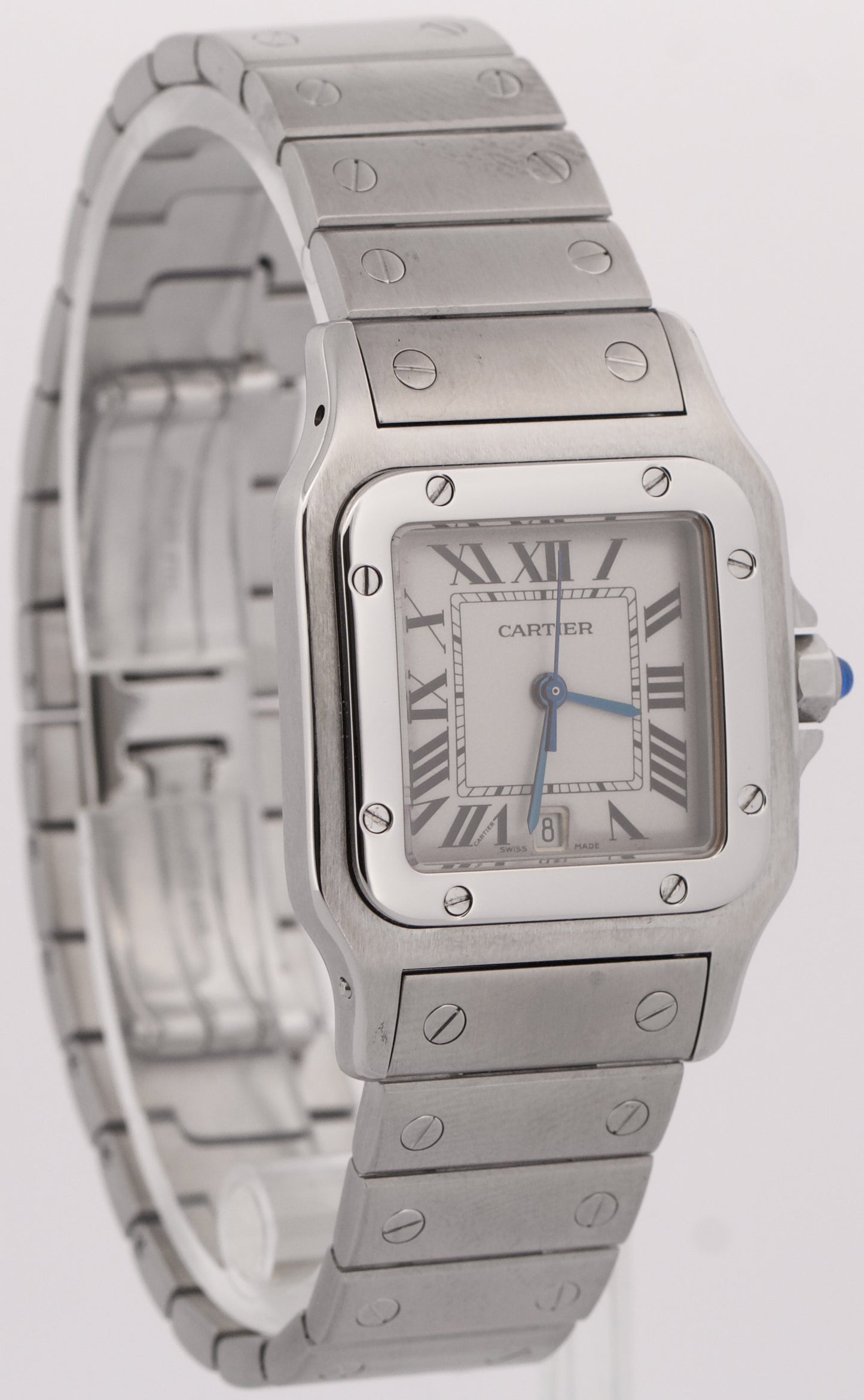 Ladies Cartier Santos Galbee WHITE Quartz 29mm Stainless Steel 1564 W20060D6