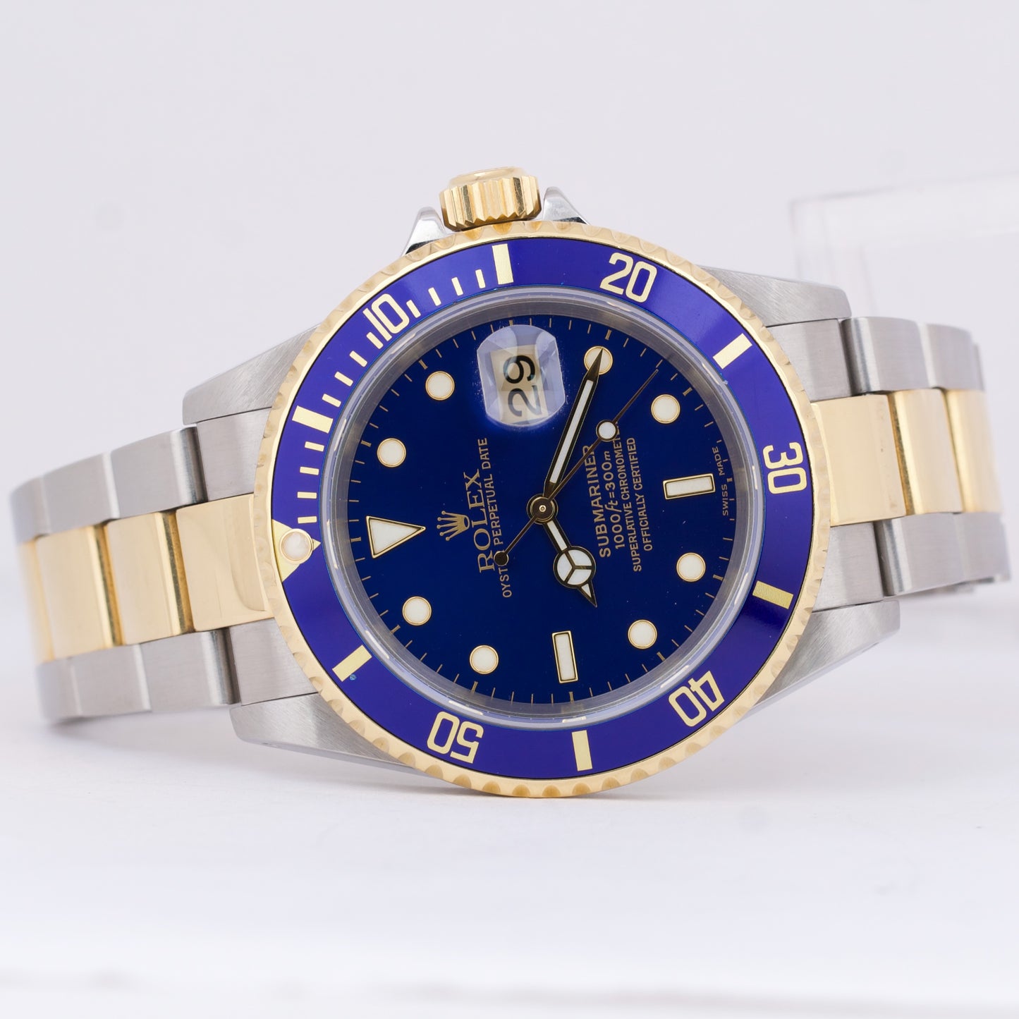 2020 RSC Rolex Submariner Date Blue Two-Tone Gold Stainless Steel 40mm 16613 BOX