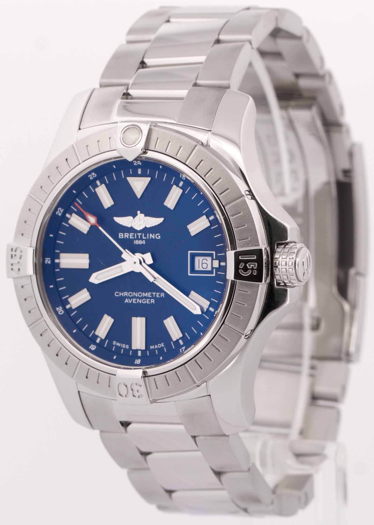 2024 PAPERS Breitling Avenger 43 BLUE Stainless Steel 43mm Watch A17318 BOX