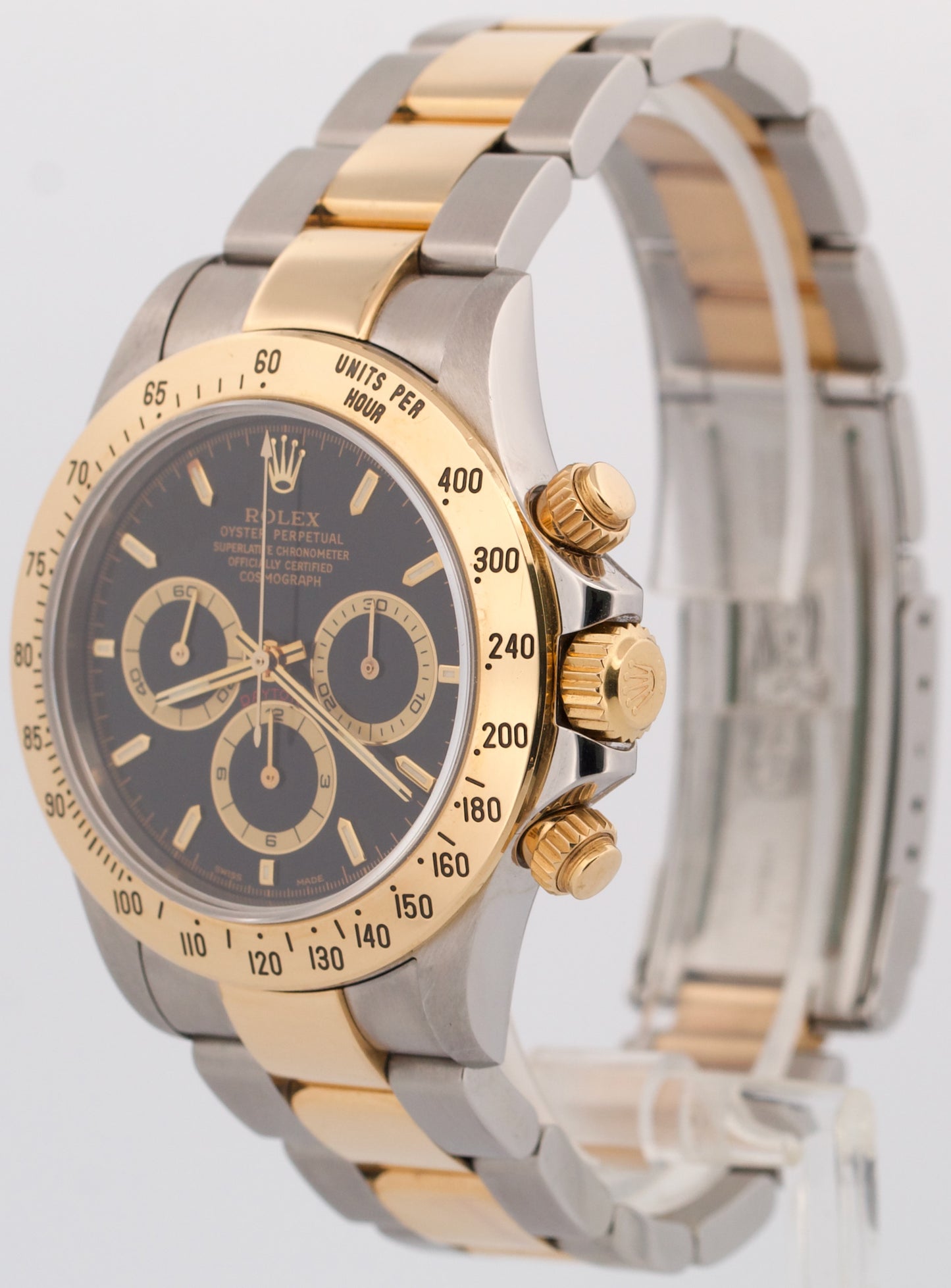 UNPOLISHED PAPERS Rolex Daytona Cosmograph BLACK 18K Gold ZENITH Steel 16523 BOX