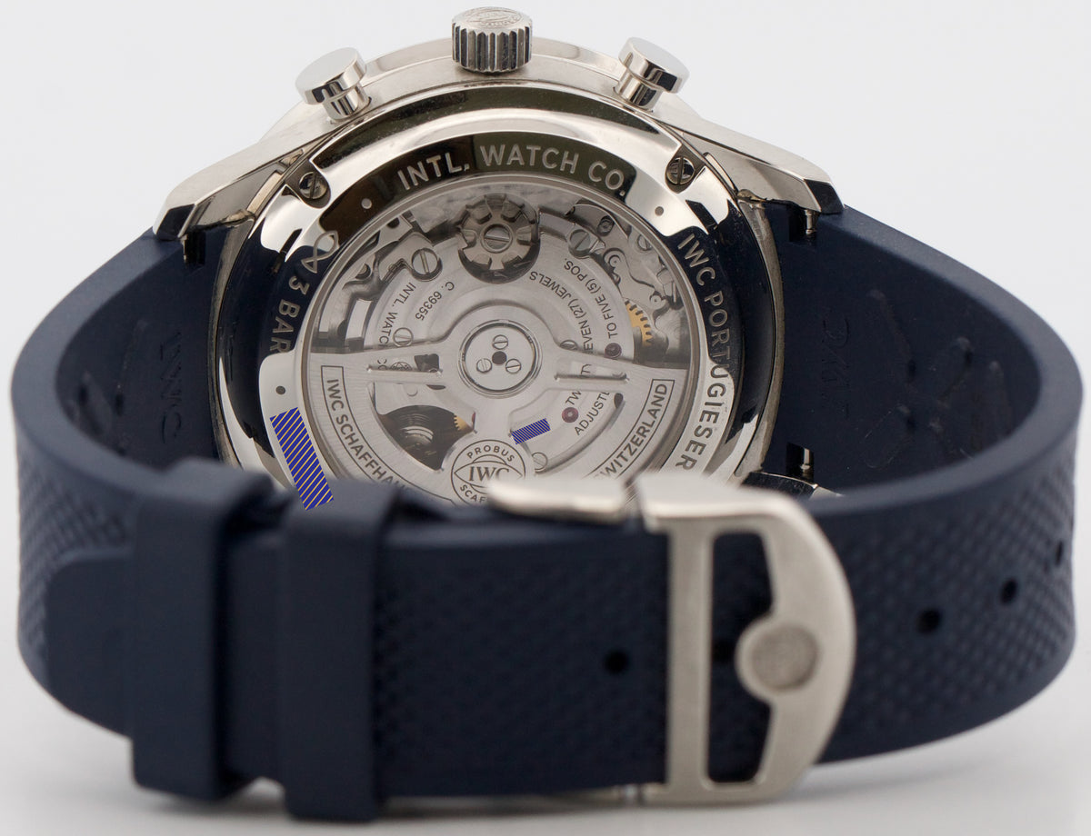 2023 IWC Portugieser Chronograph IW371620 White Blue 41mm Steel Box Papers