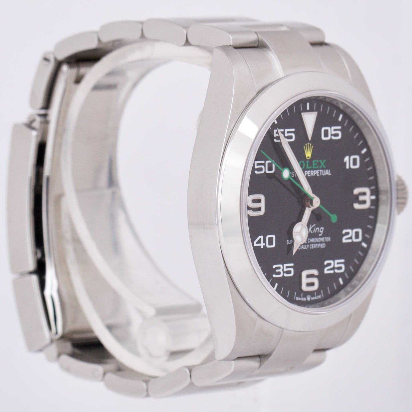 NEW MAY 2023 PAPERS Rolex Air-King 40mm Green Black Stainless Steel 126900 B+P